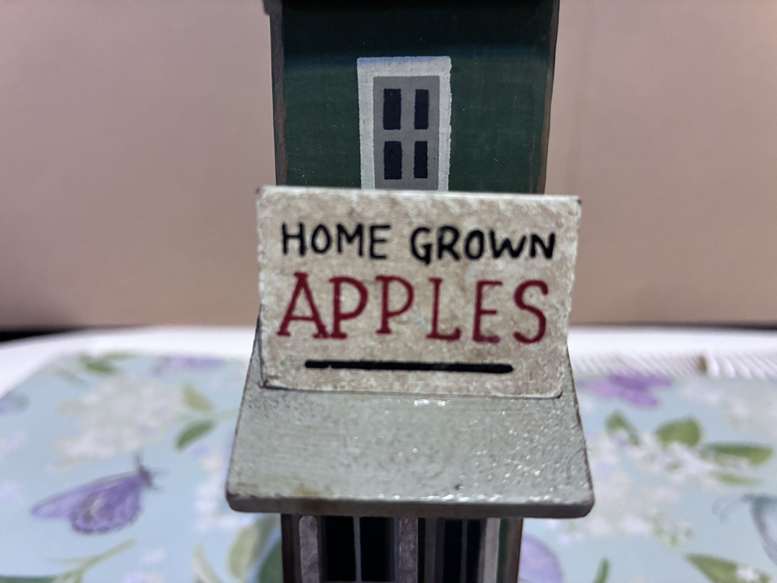 Vintage Wooden Mini Building”Boose Farm Market” Apple Market Folk Art