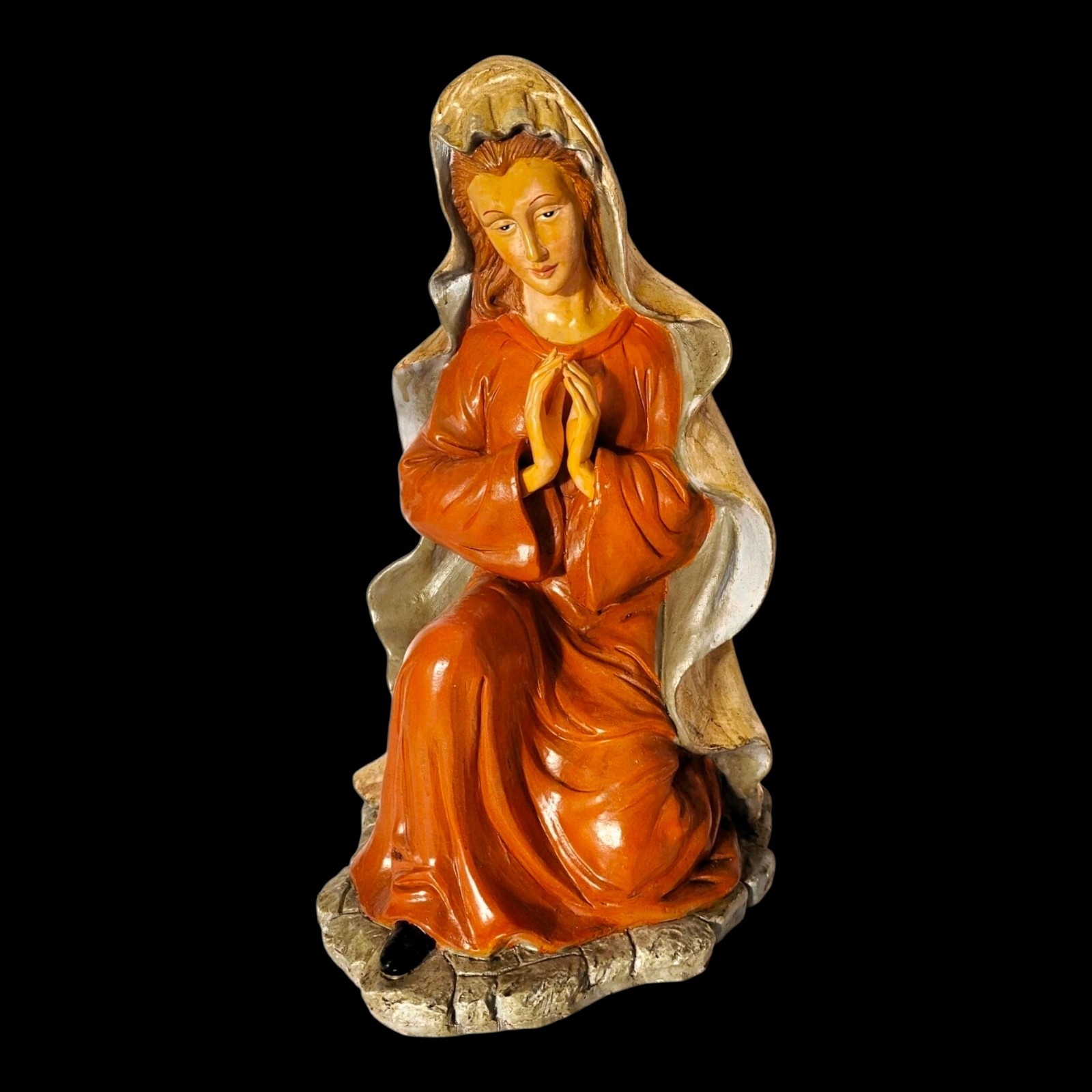 Vintage Virgin Mary Kneeling Nativity Statue Catholic Madonna Church Large 16″