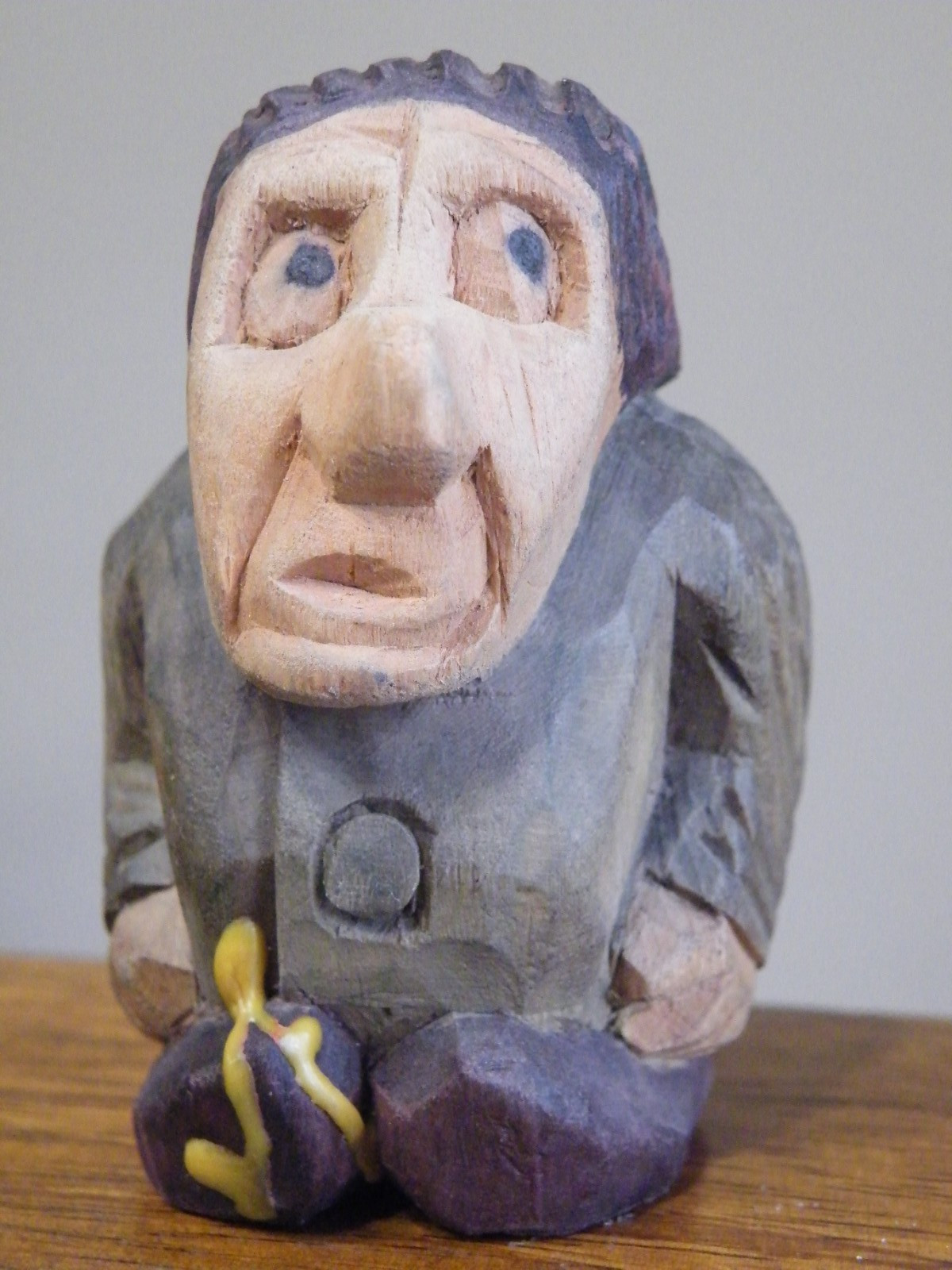 Denmark Danmark Hand Carved and Painted Troll – 2-3/4″ Tall FREE SHIP