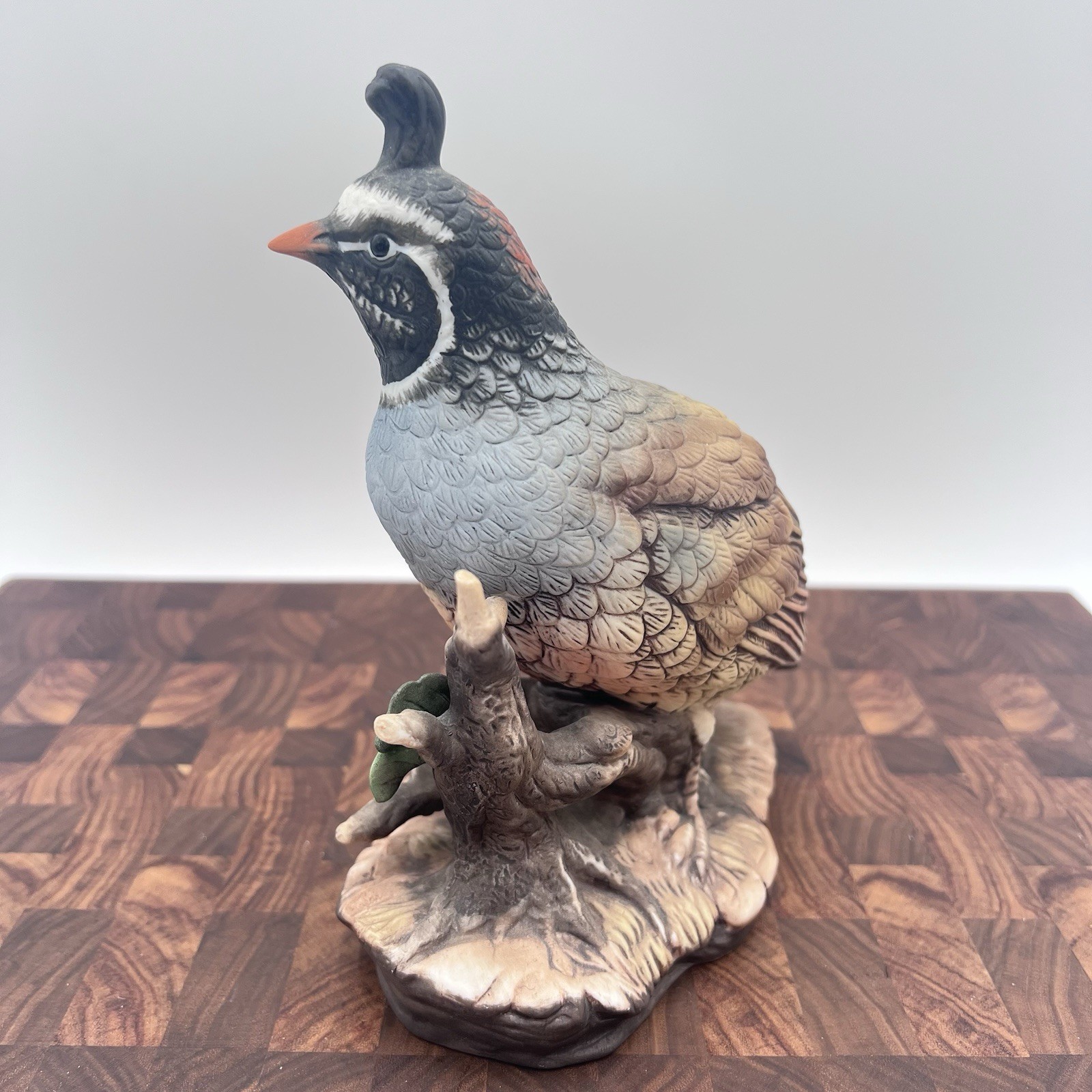 Vintage Homco Masterpiece Quail Partridge 1981 Porcelain Figurine 6.75” Woodland