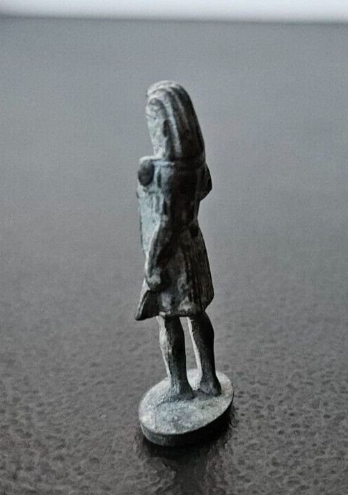 VINTAGE ANCIENT EGYPT METAL WARRIOR FIGURINE. DETAILED. SIGNED ON BOTTOM
