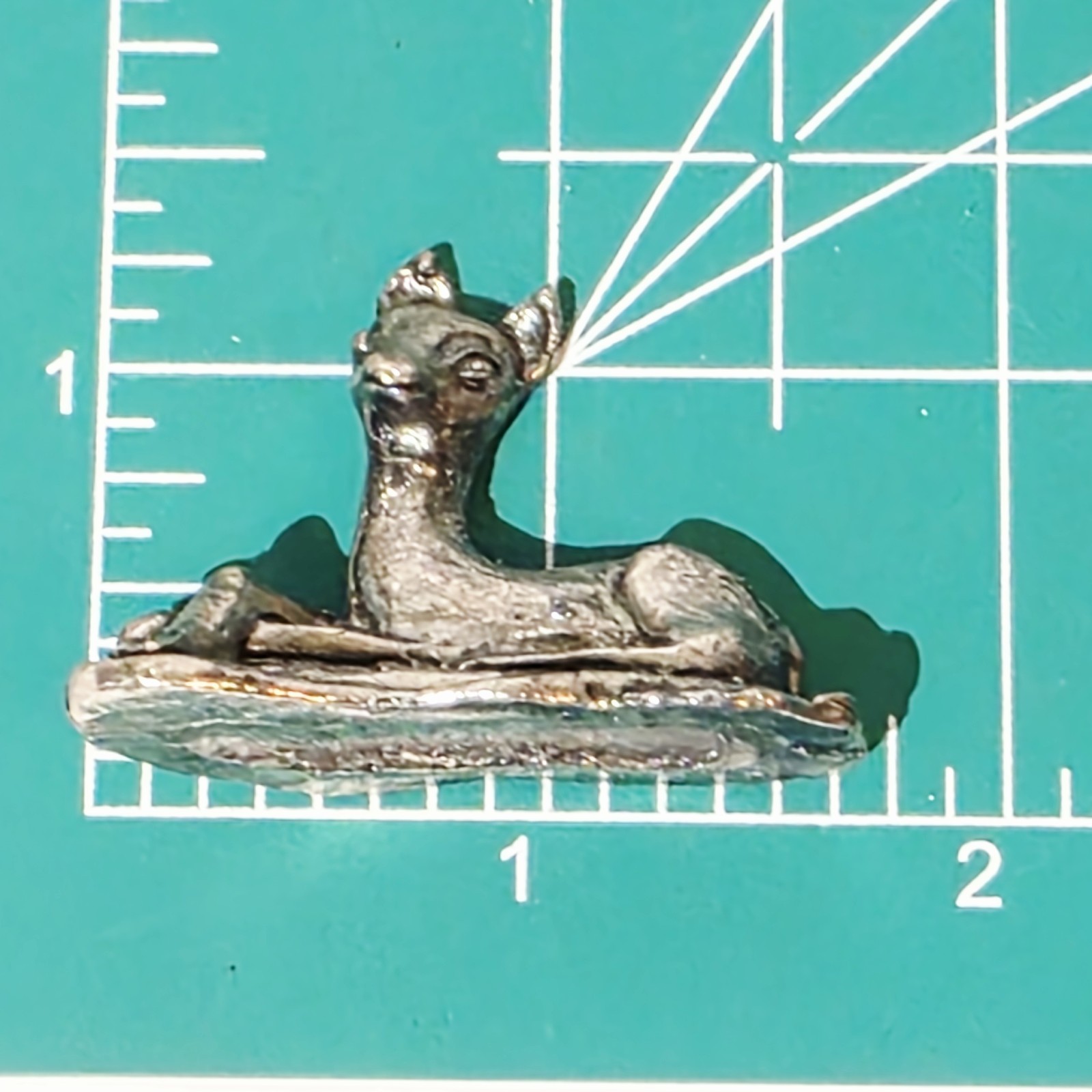 Lot of 5 Vintage Mini Silver Tone Metal Animal Figures 2 Deer, 2 Dogs & Unicorn