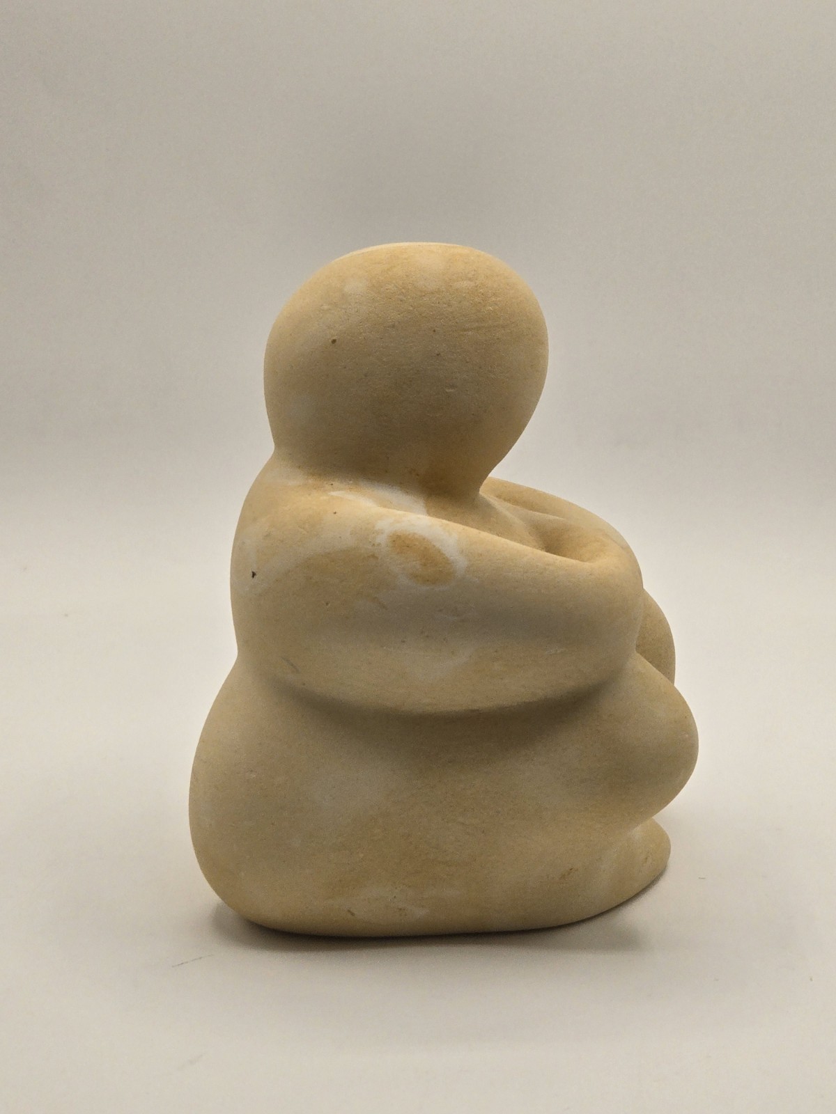 Joe Xuereb Handcarved Abstract Sculpture Seated Figurine