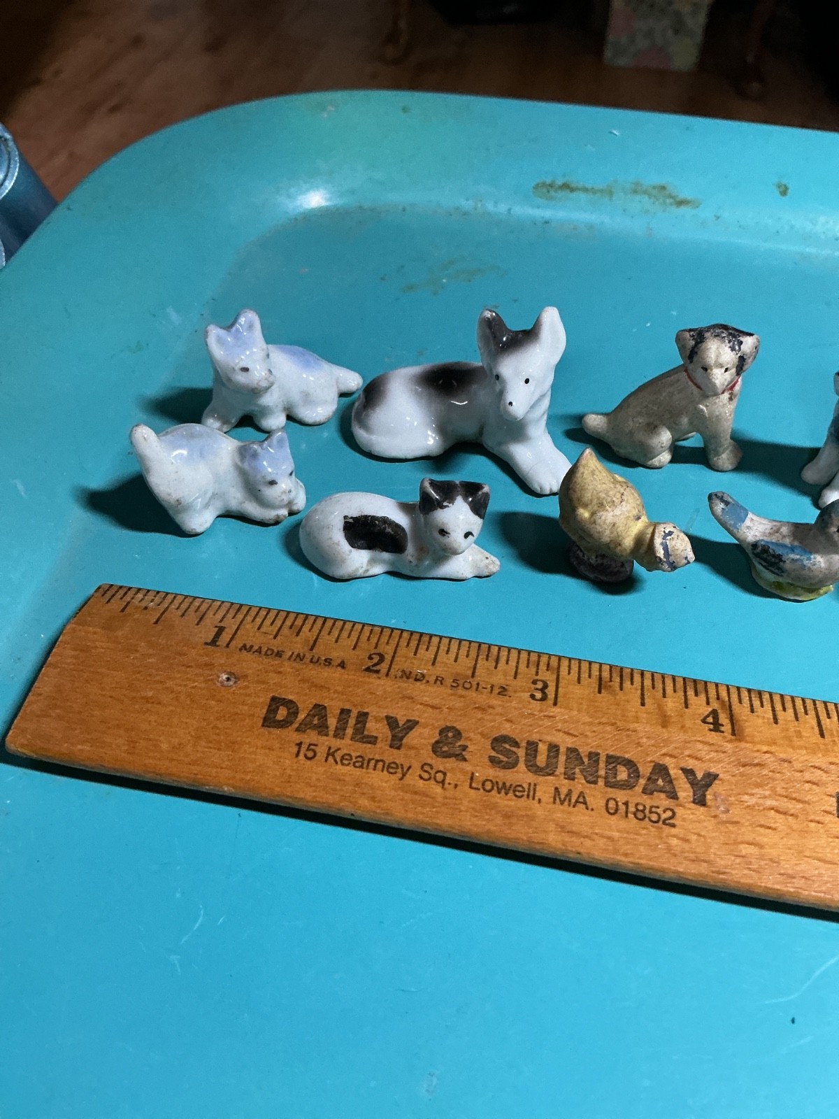 Antique & Vintage Lot mini Animal figurines cats dogs ducks lamb elephant birds