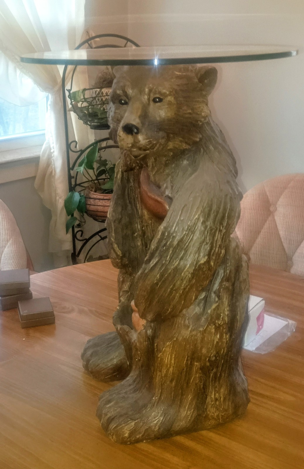 Lighted Bear Fountain Table