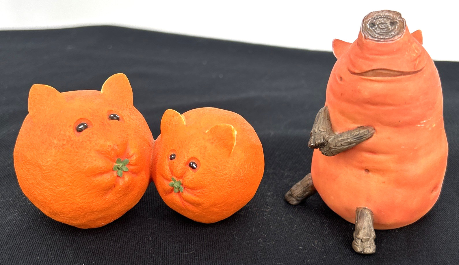Enesco Home Grown Yam Sweet Potato Pig Orange Cat & Kitten Figurine Lot 2005