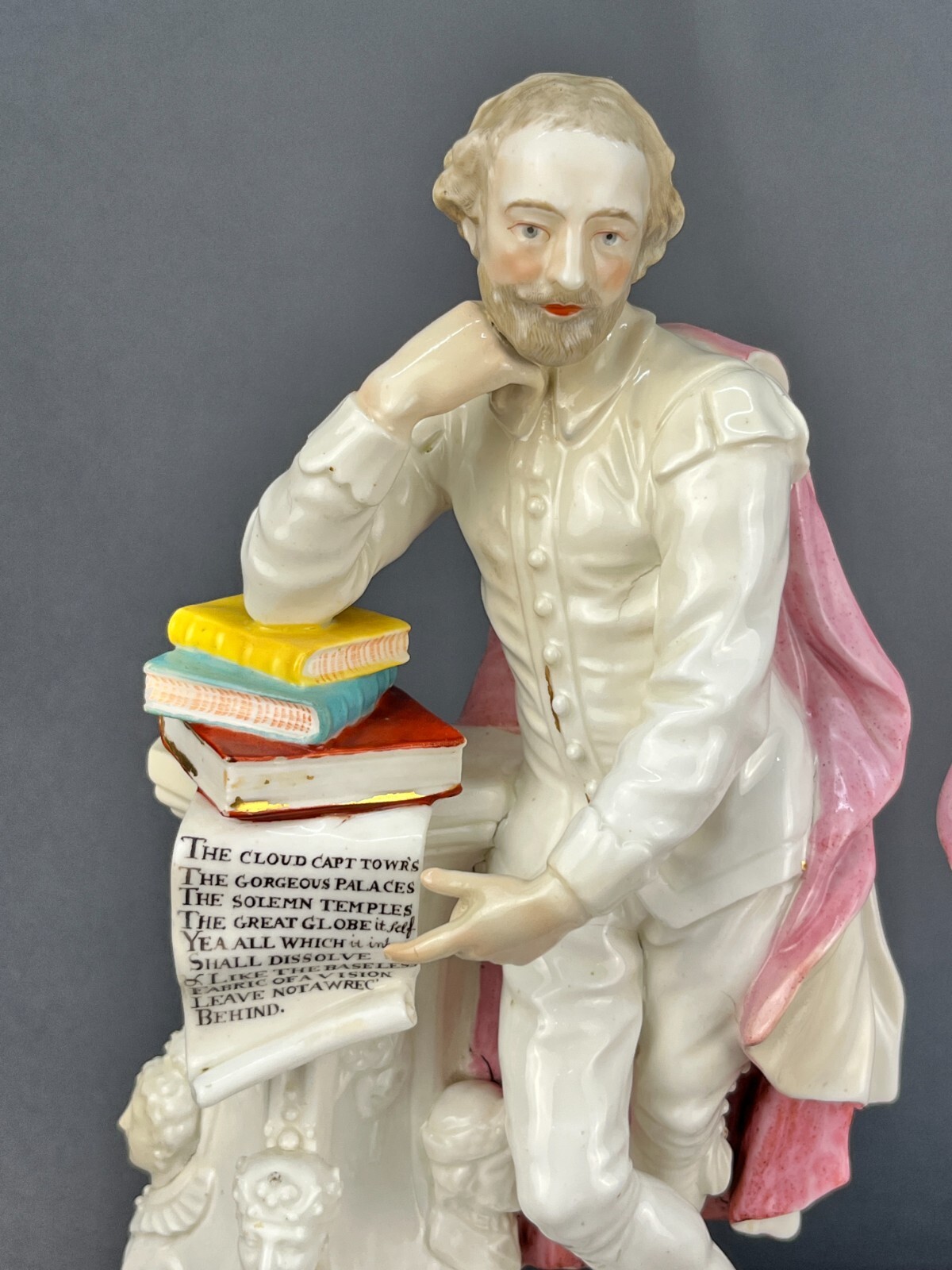 Pair 18th C. Derby Porcelain Figures of Wm Shakespeare and John Milton c. 1780