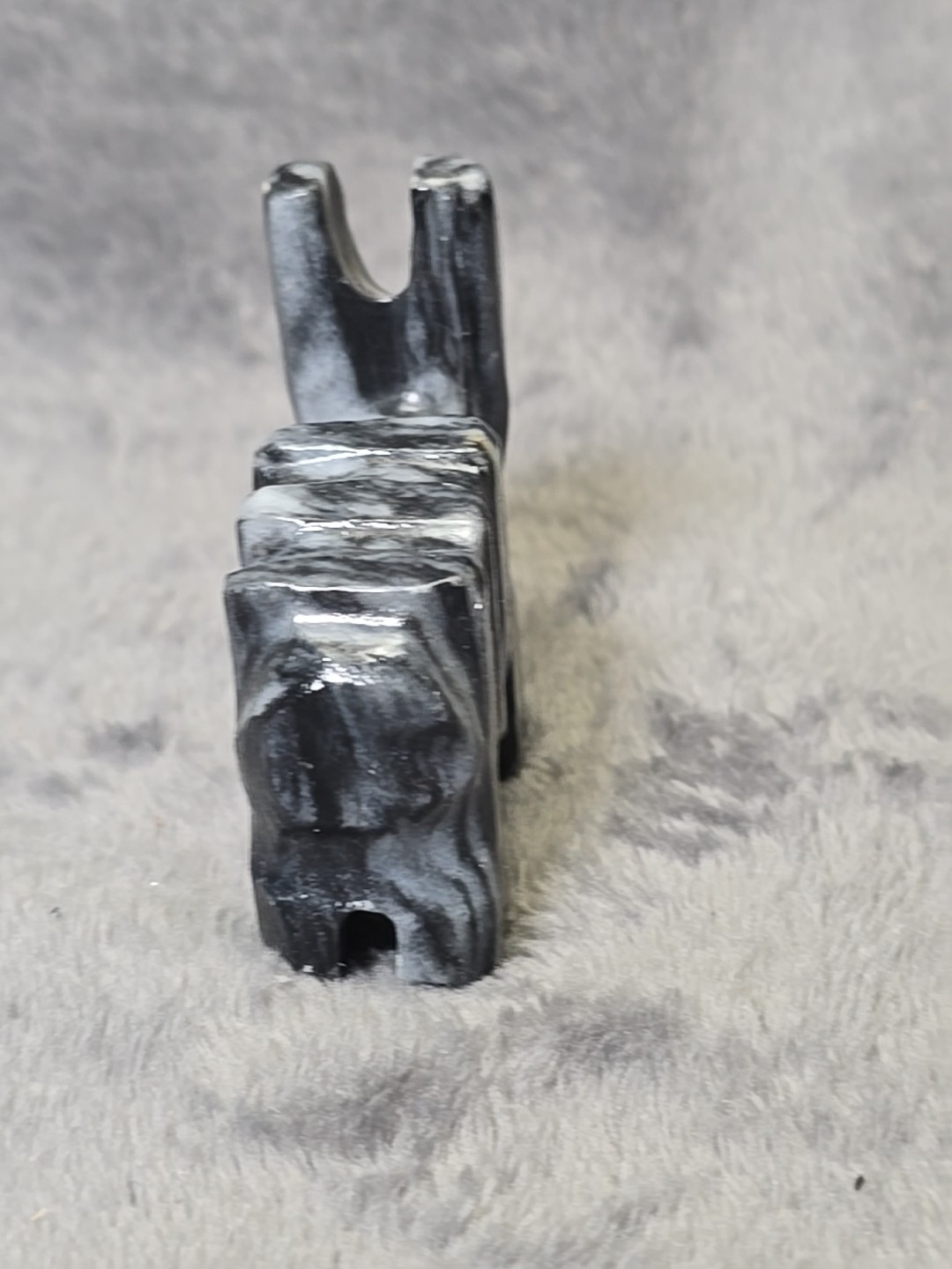Onyx Marble Hand Carved Gray White Zebra Beige White Seal Miniature Figures