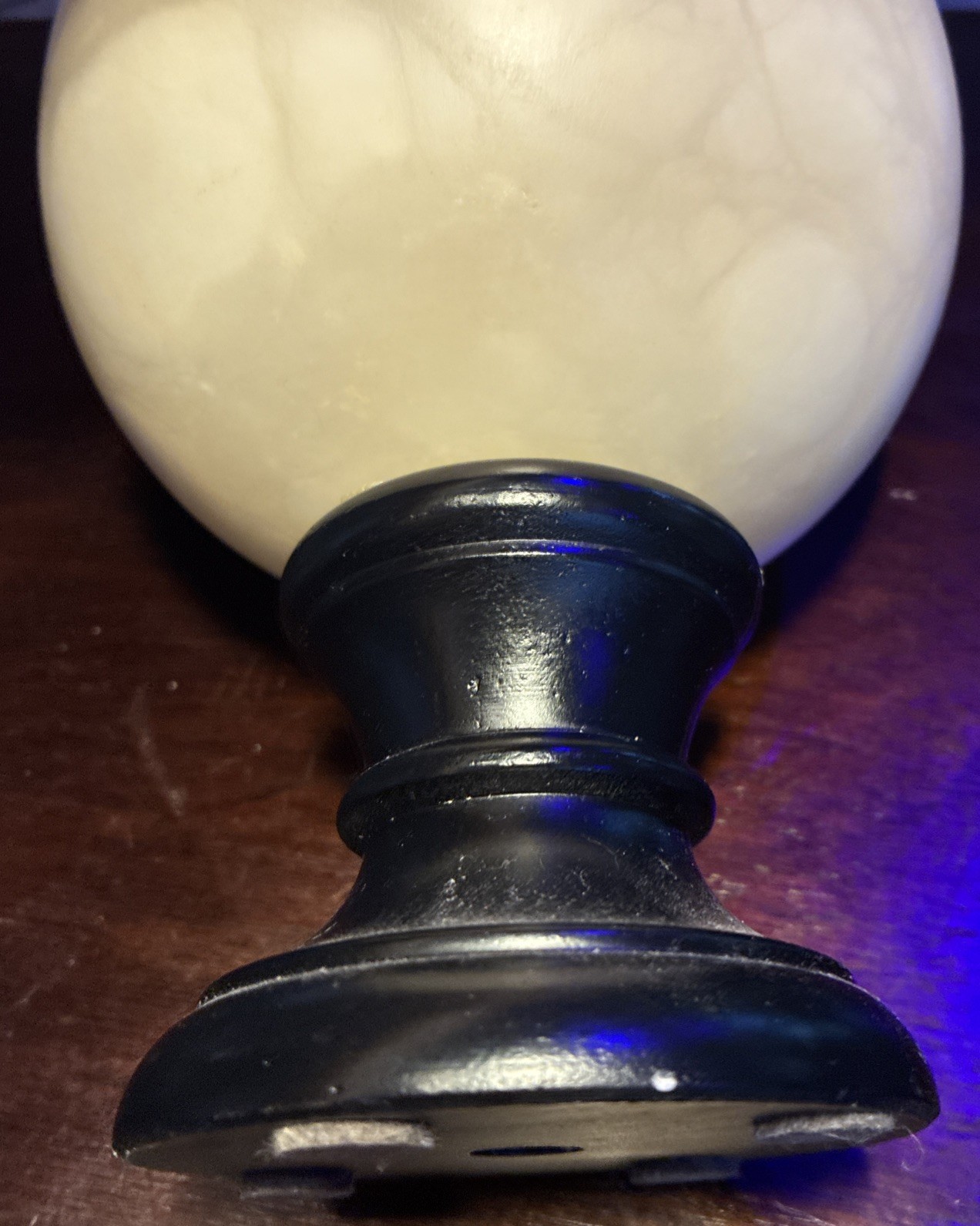 Rare Alabaster Modern Art on Black Pedestal