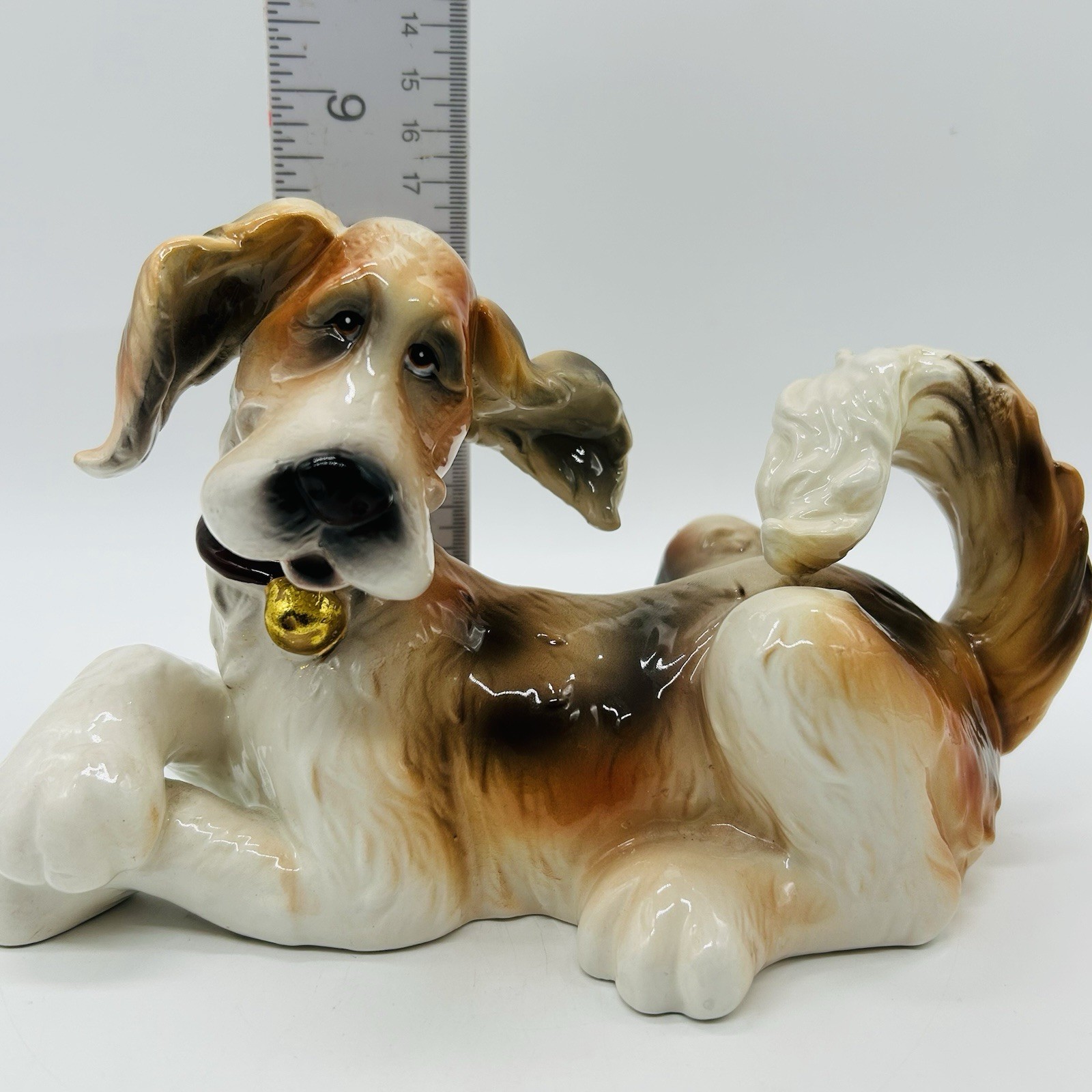 Hound Dog Figurine Porcelain Pacific Rim Ceramics MCM Vintage 1970s – 9″ Long