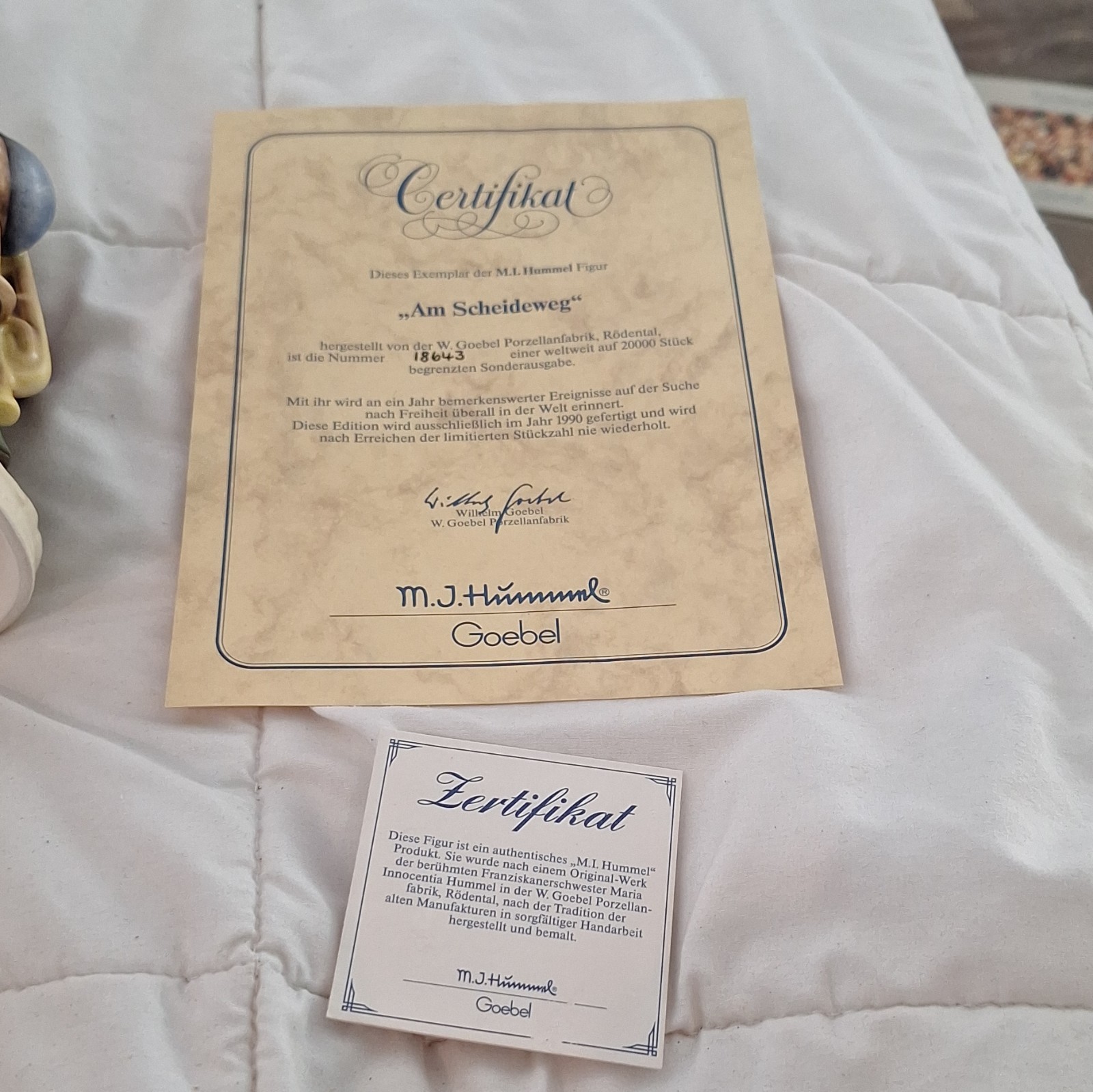 M.I. Hummel Limited Edition “Am Scheideweg” Crossroads Figurine Boxed 1990
