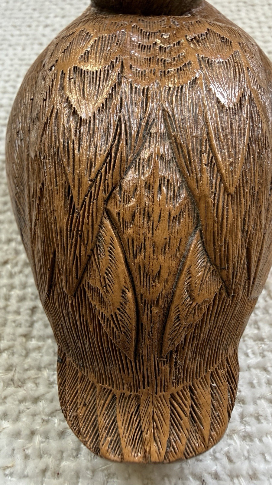 Vintage Duckling Figurine Wood or Resin Composite Detailed Feather Texture 12cm