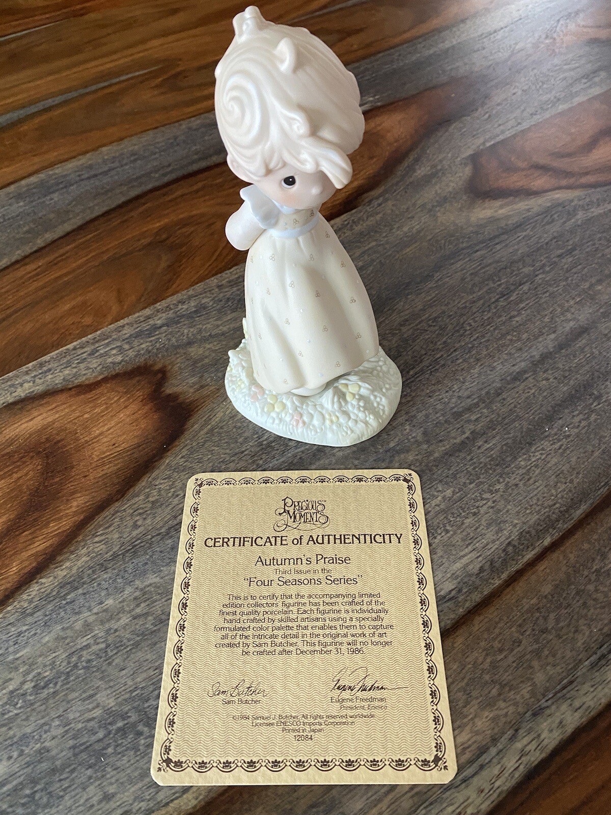 Precious Moments Four Seasons Series Figurines, Complete 4pc Set w/ Boxes, COAs