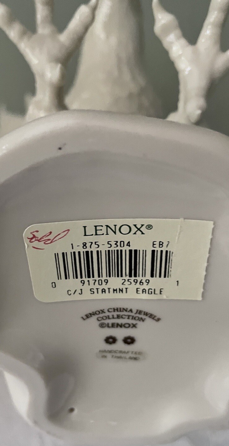 Lenox China Jewels Collection Statement Eagle Lg Porcelain Ivory Gold New In Box