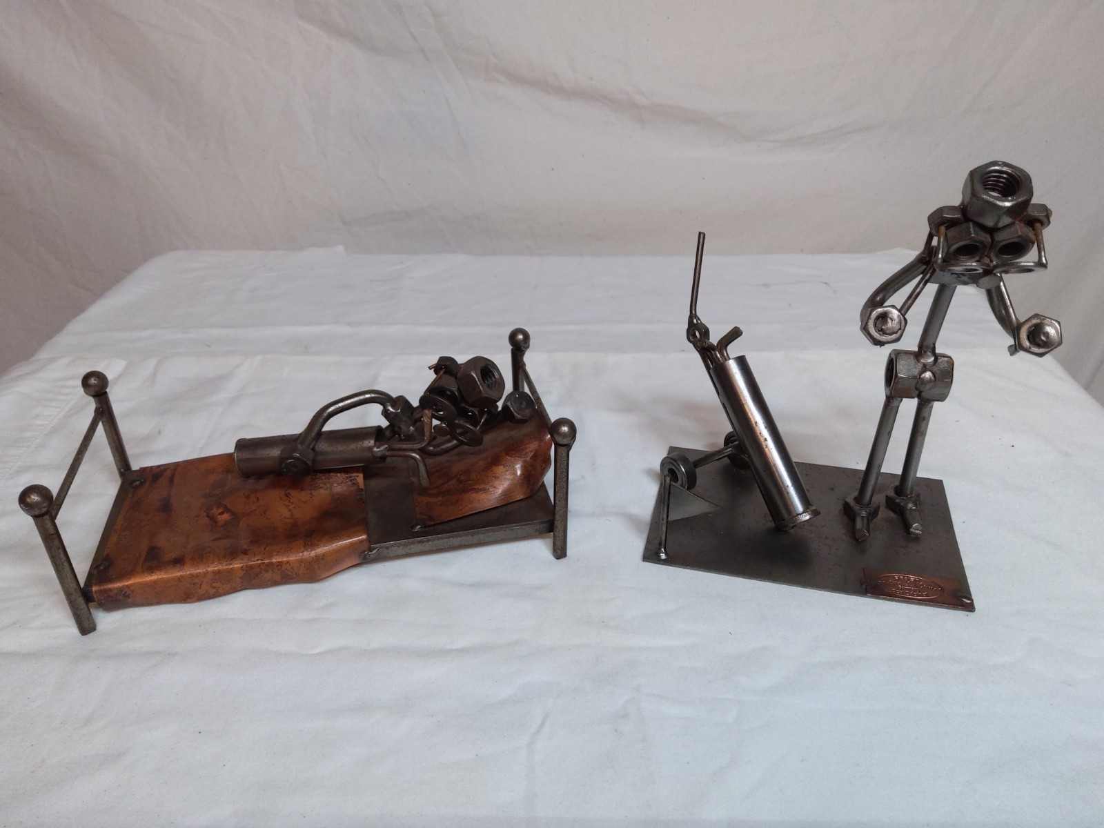 Hina & Kunst das Original Sculptures Golfers Metal Nuts Bolts Made in Germany
