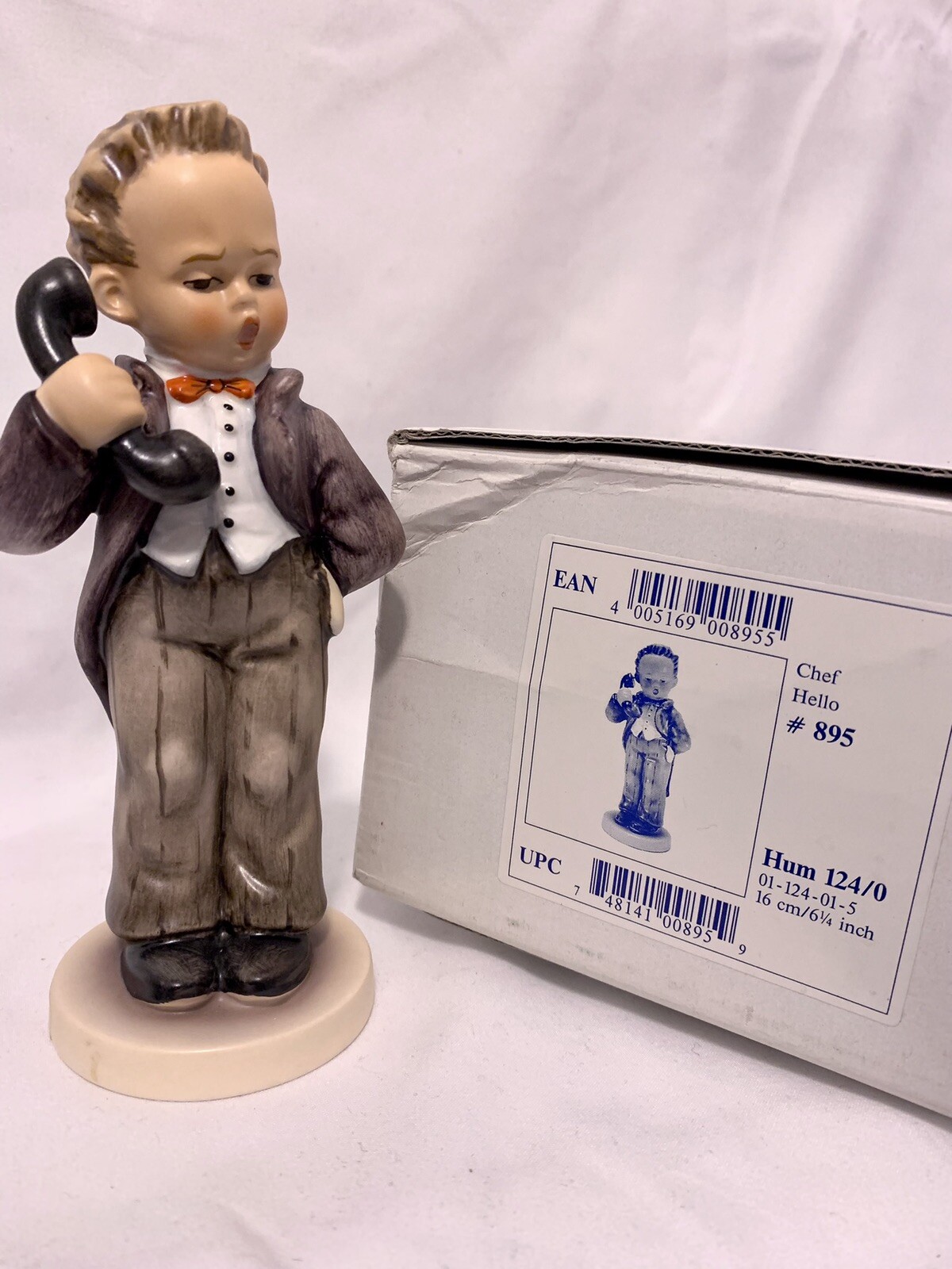 M.I. Hummel HELLO Boy on Phone HUM 124/0 – TMK 7 – Goebel – 5 3/4 Inches