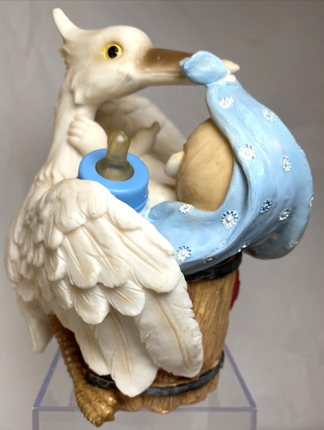 Turtle King corp. Adorable Resin Stork With Baby Bank