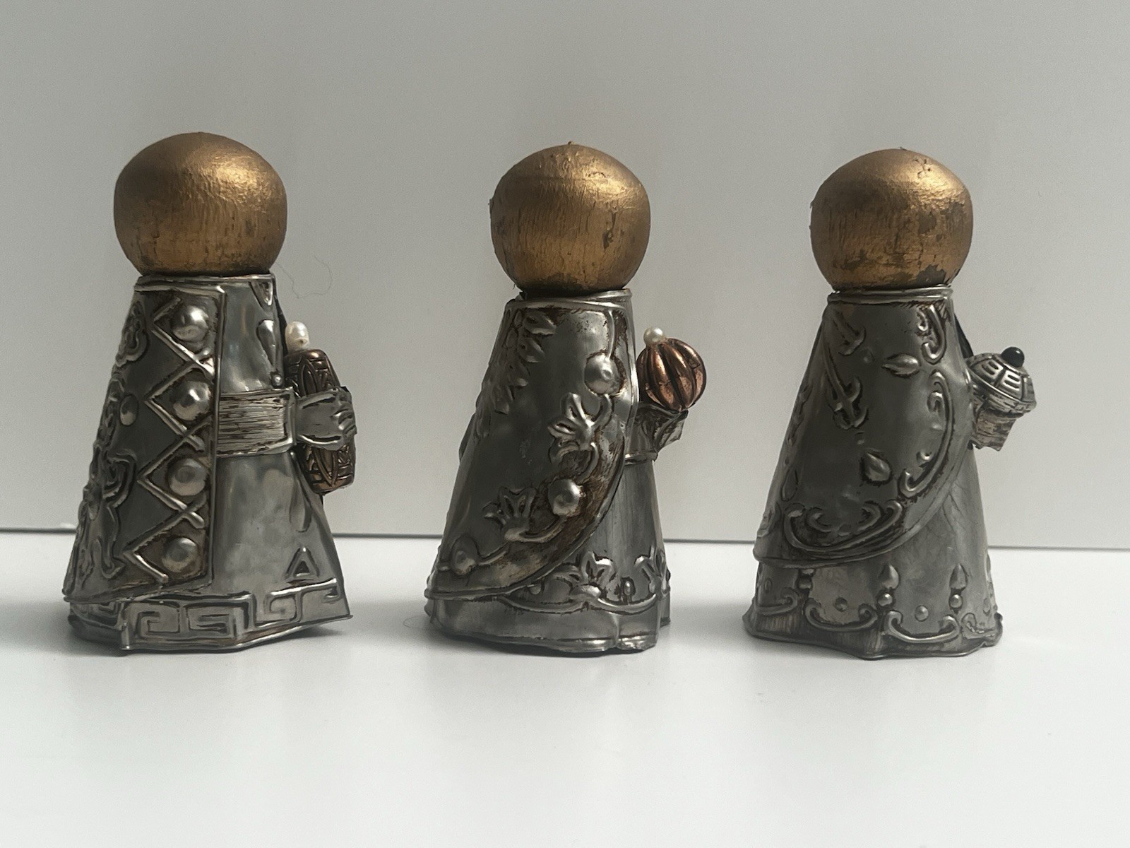 Vintage MCM The Three Wiseman Magi Christmas Nativity Ornament Figurines Nice!