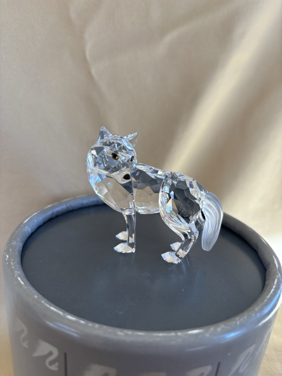 Swarovski Crystal Wolf Retired With Box