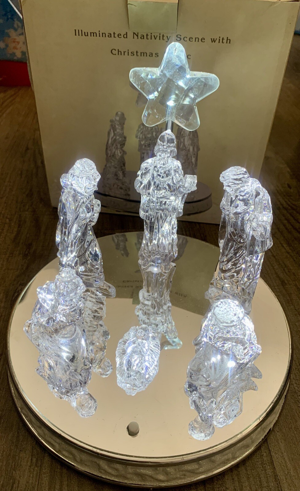 Cracker Barrel Nativity Scene With Christmas Music In Box