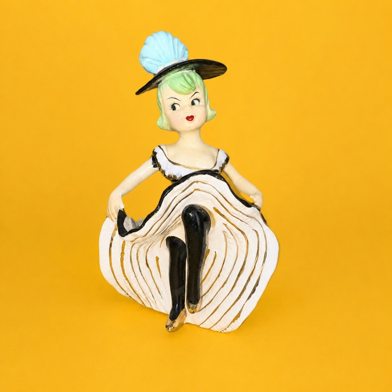 CUTE! Can Can Dancer French Girl Woman Figurine Moulin Rouge TMJ Napco Lefton