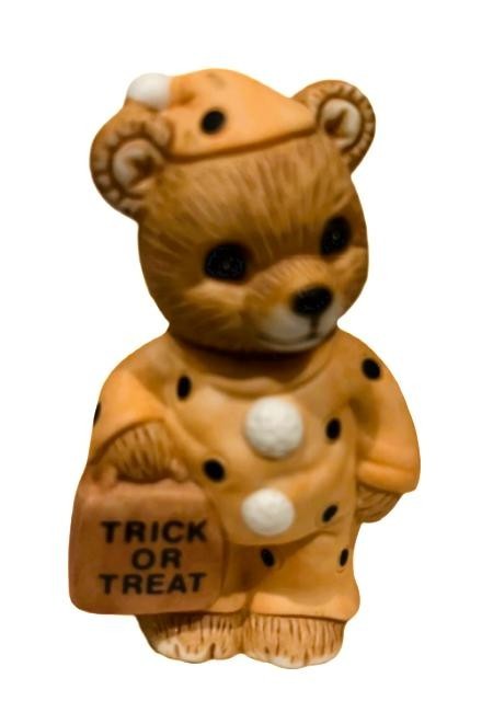 Vintage Homco Holiday Bears Thanksgiving Halloween #1413 & #5311 Figurines 2″