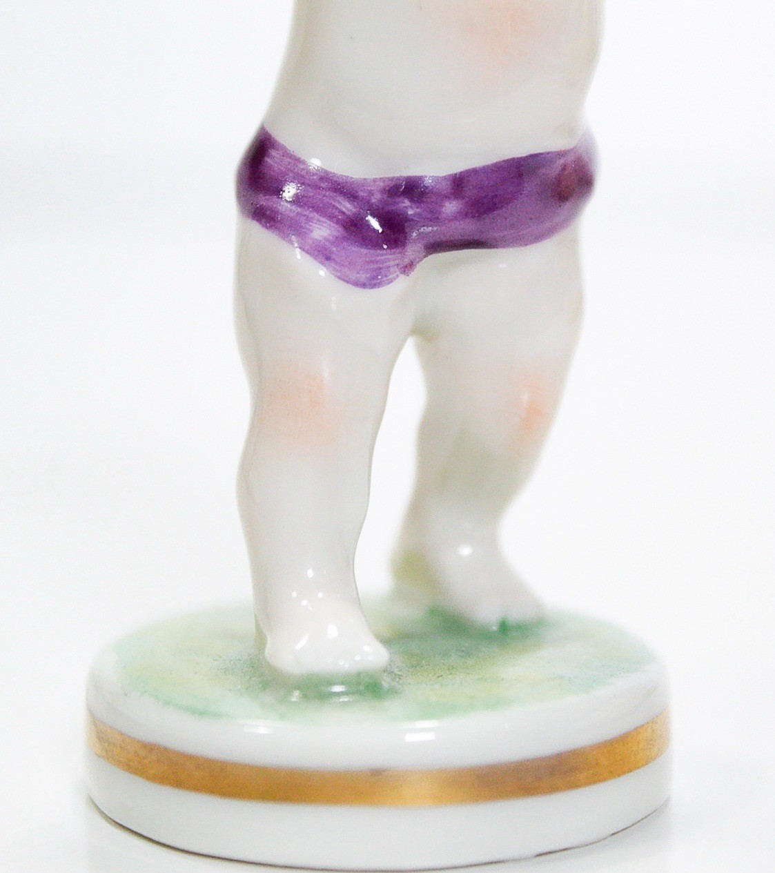 MULLER VOLKSTEDT Dresden Hand Painted Musician Cherub Porcelain Figurine