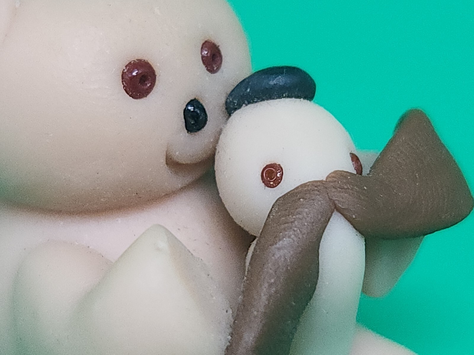 Vintage 1981 Polymer Clay Miniature Bear Puppy Dog Toy Figure Mini Candle Holder