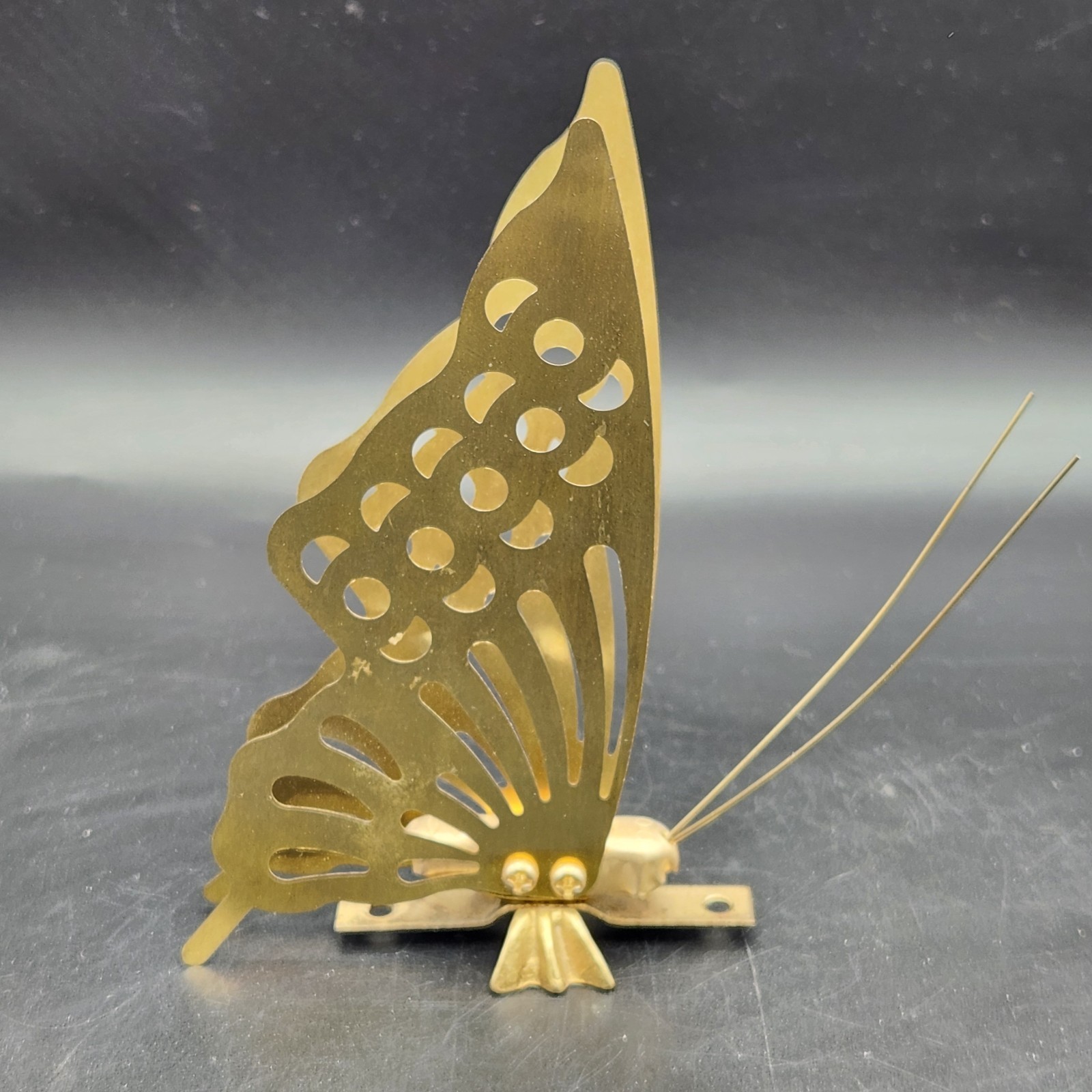 Vintage Ornate Brass Mid Century Free Standing 7.5” Butterfly Sculpture