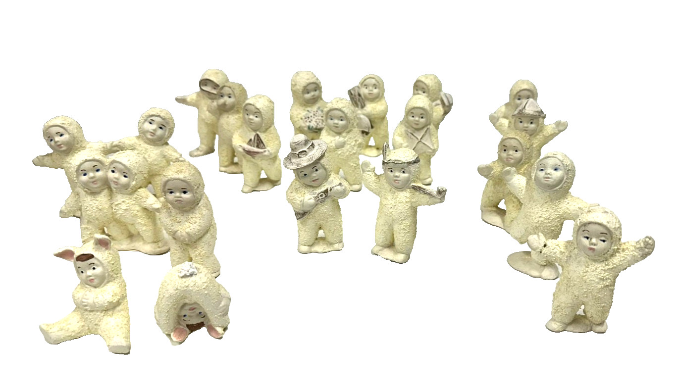 Lot of 20 Vintage Snowbaby -Style Figurines Bisque of Children In Various Poses