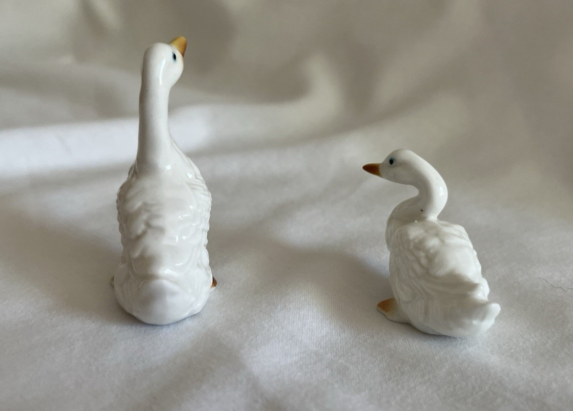 Vintage White Geese Bone China