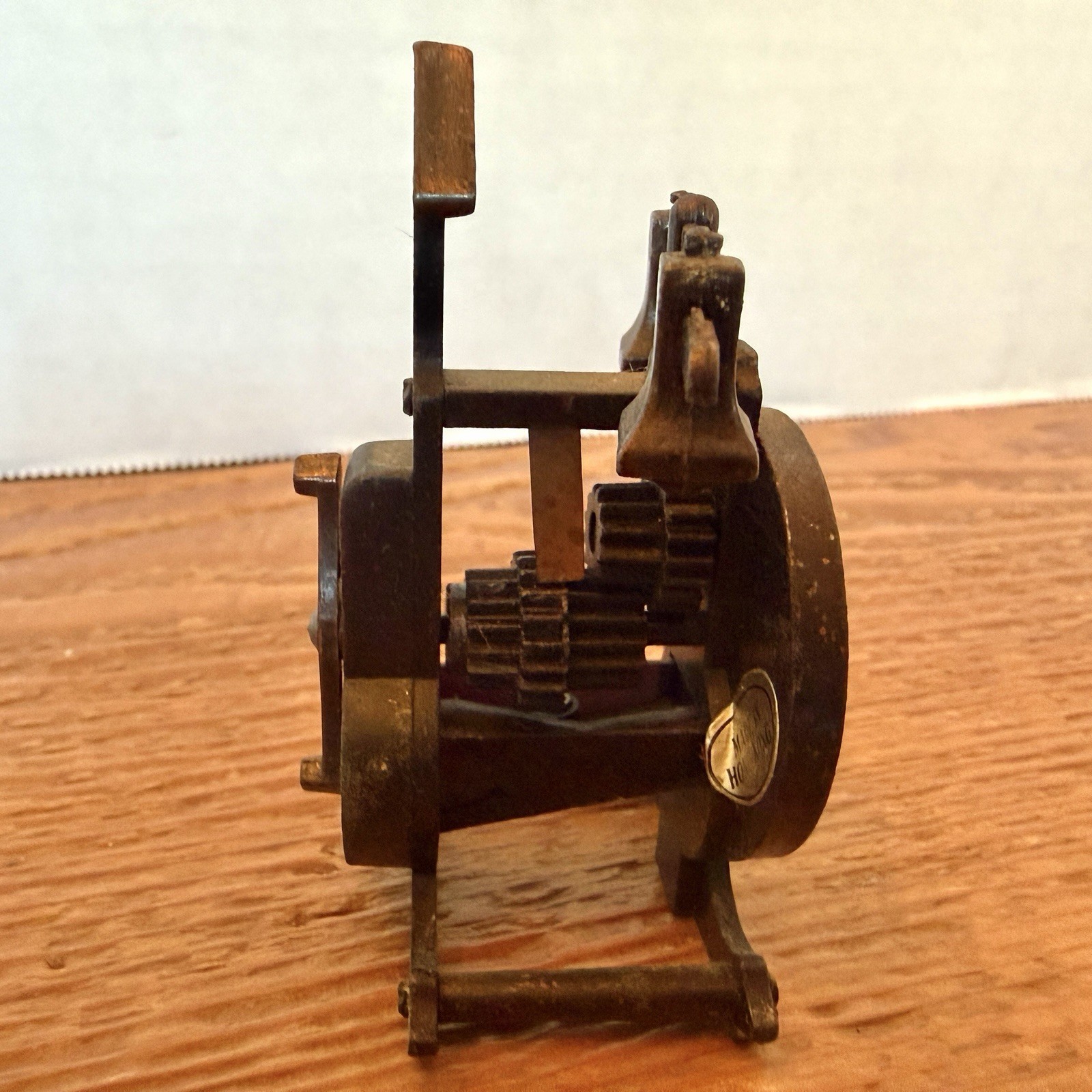 Pencil Sharpener Miniature Clock Die Cast/Bronze -Durham Industries Turning Gear