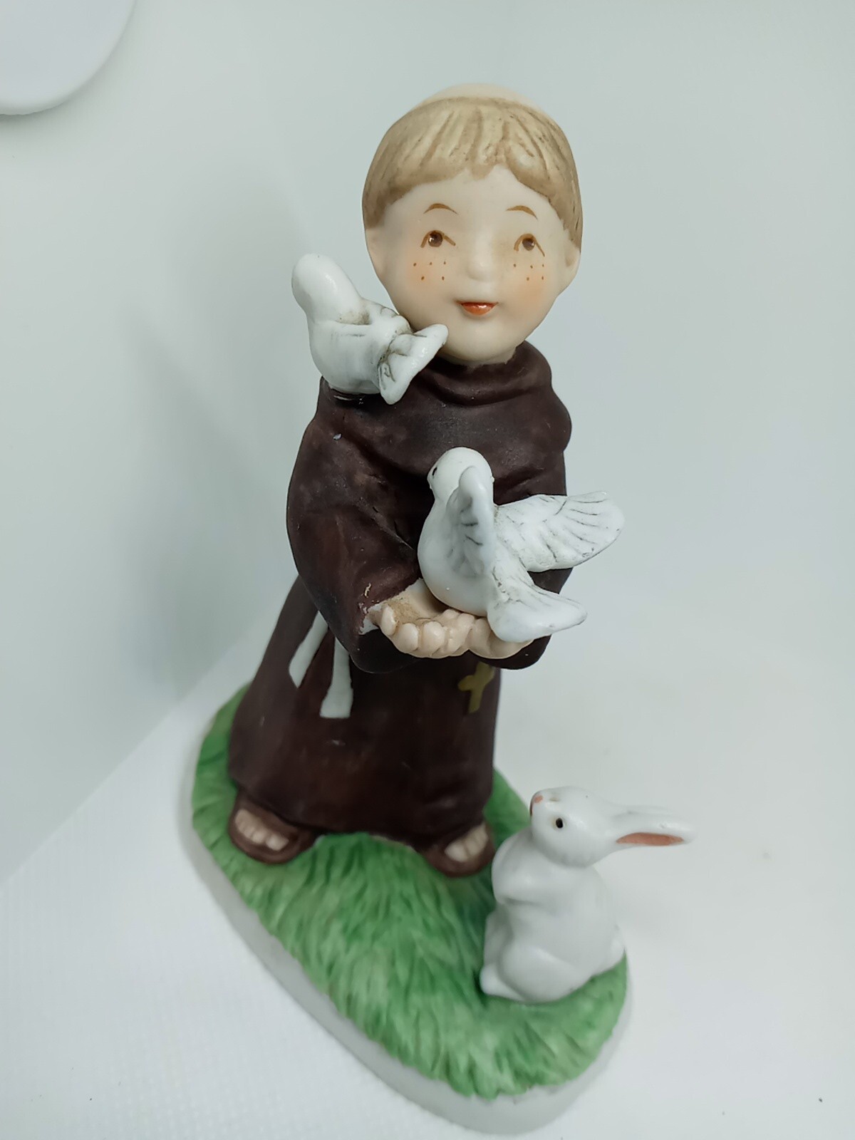 Vintage NAPCO WARE N°749 Young Monk In A Brown Robe Fig. H.Painted. 1960s.Unique