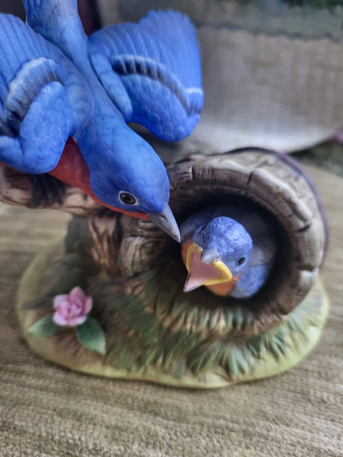 ANDREA BY SADEK BlueBird Family PORCELAIN FIGURINE #8177 Vintage Cottage Core