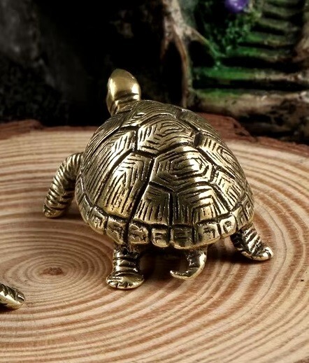 Brass Turtle Animal Statue Small Sculpture Tabletop Figurine Home Decor Gifts