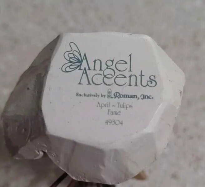 Angel Accents by Roman Inc Vintage 2002 April Tulips Fame Figurine 4″ NEW