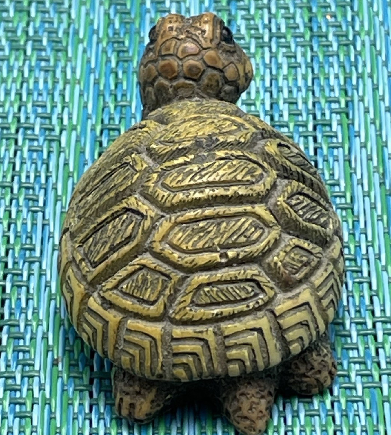 Small Turtle Tortoise Figurine 2”x1.25” Resin Shadowbox Shelf Sitter Decor