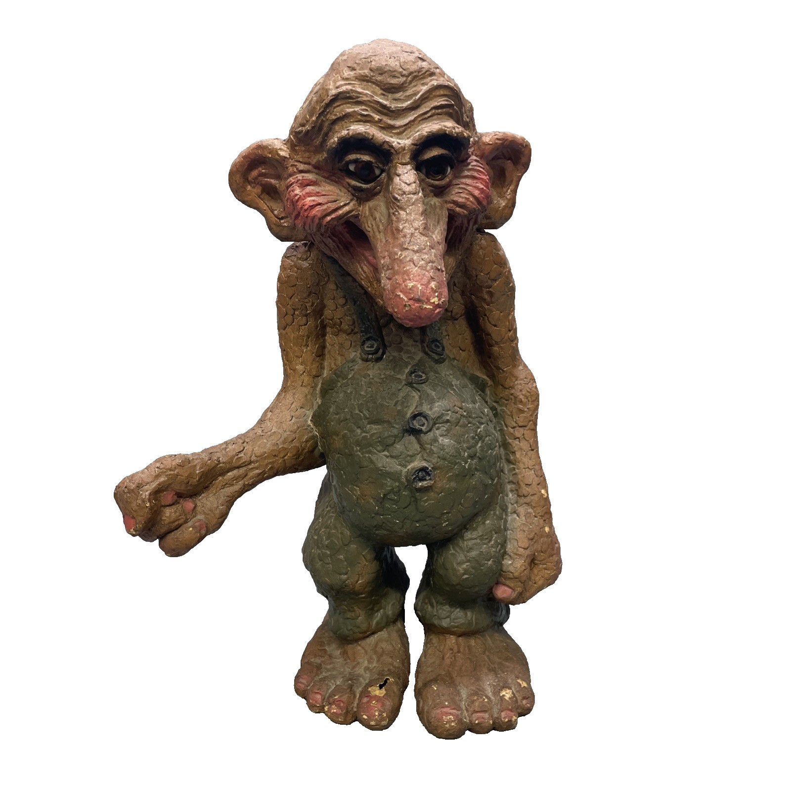 Vtg Norwegian Troll Figure w/Tail 16.75” Folk Art Good Luck Whimsy Protection