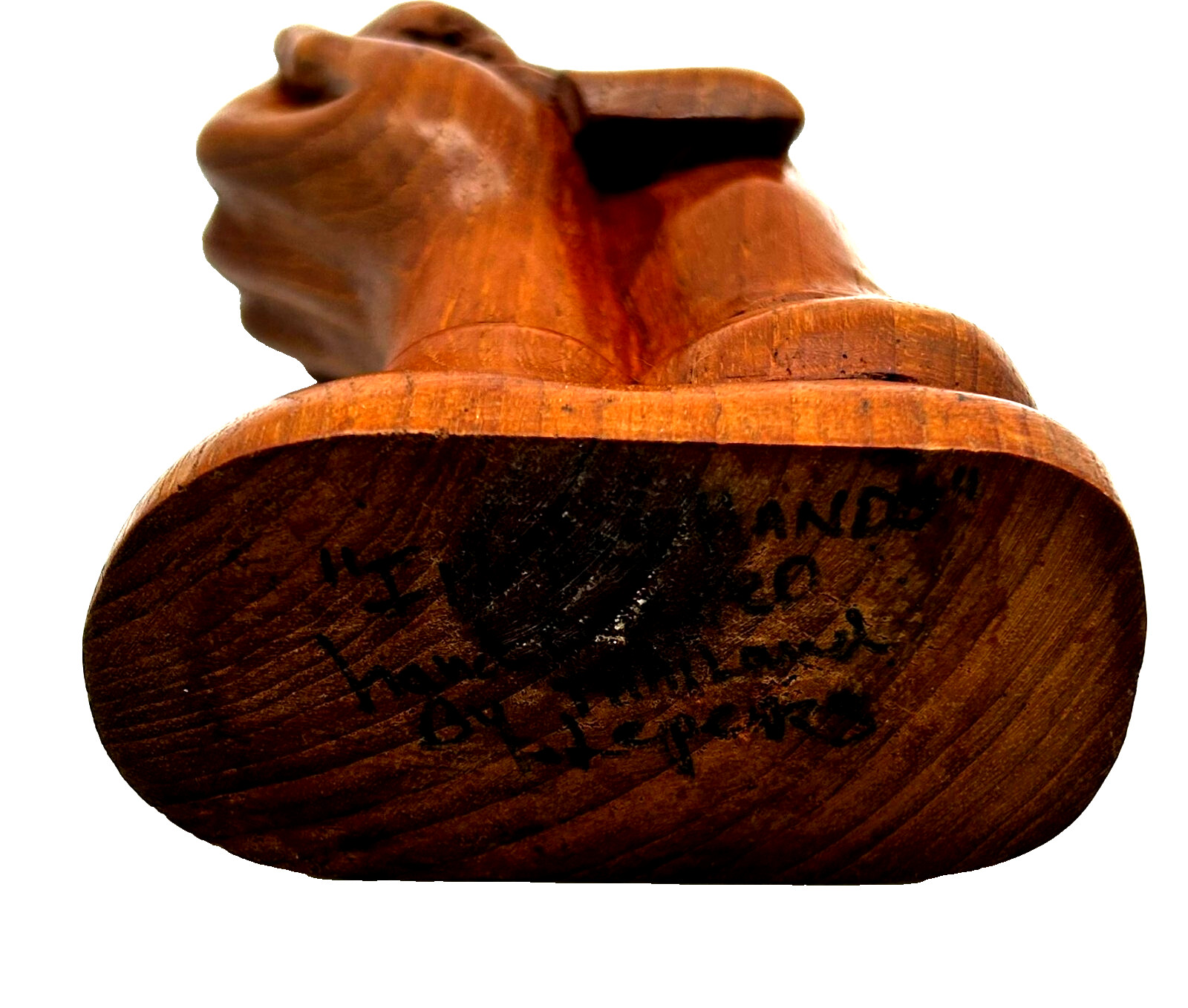 IN HIS HAND Carved Wood Figurine In the Hands Of God Artist Signed