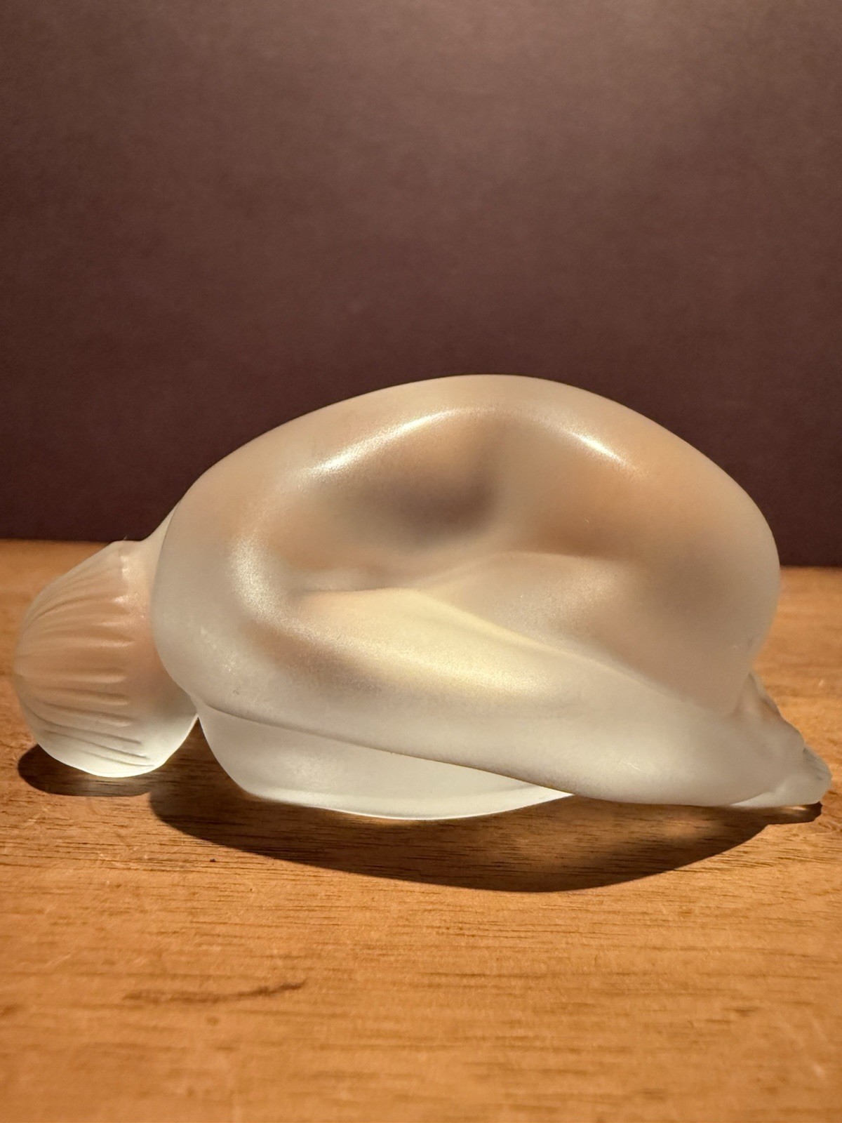 Lalique Resting Nude Folded Leaf Clear 11919 MINT Condition
