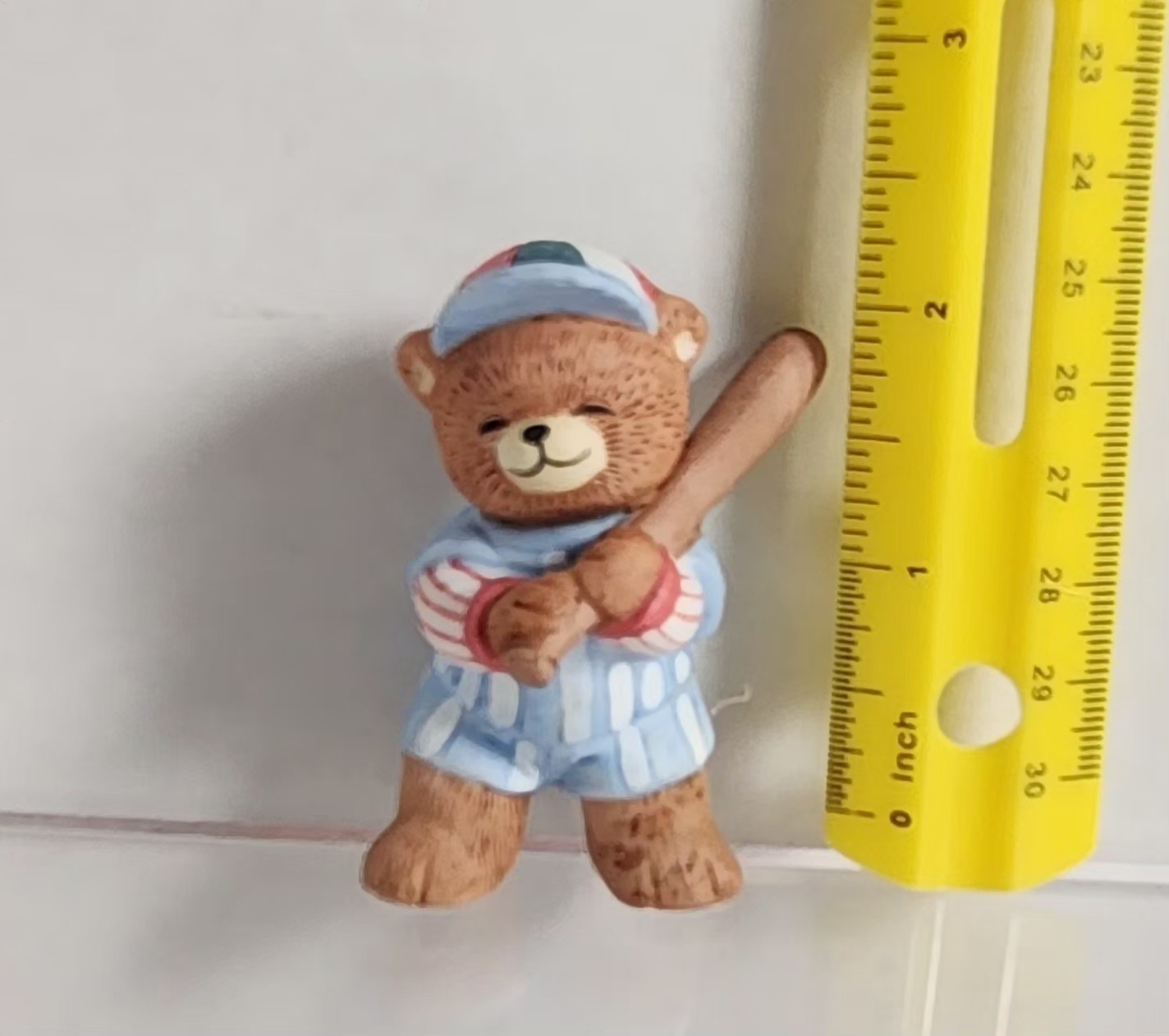 Vtg BC Bronson Porcelain Ceramic Bear Figurine Excellent Condition Baseball