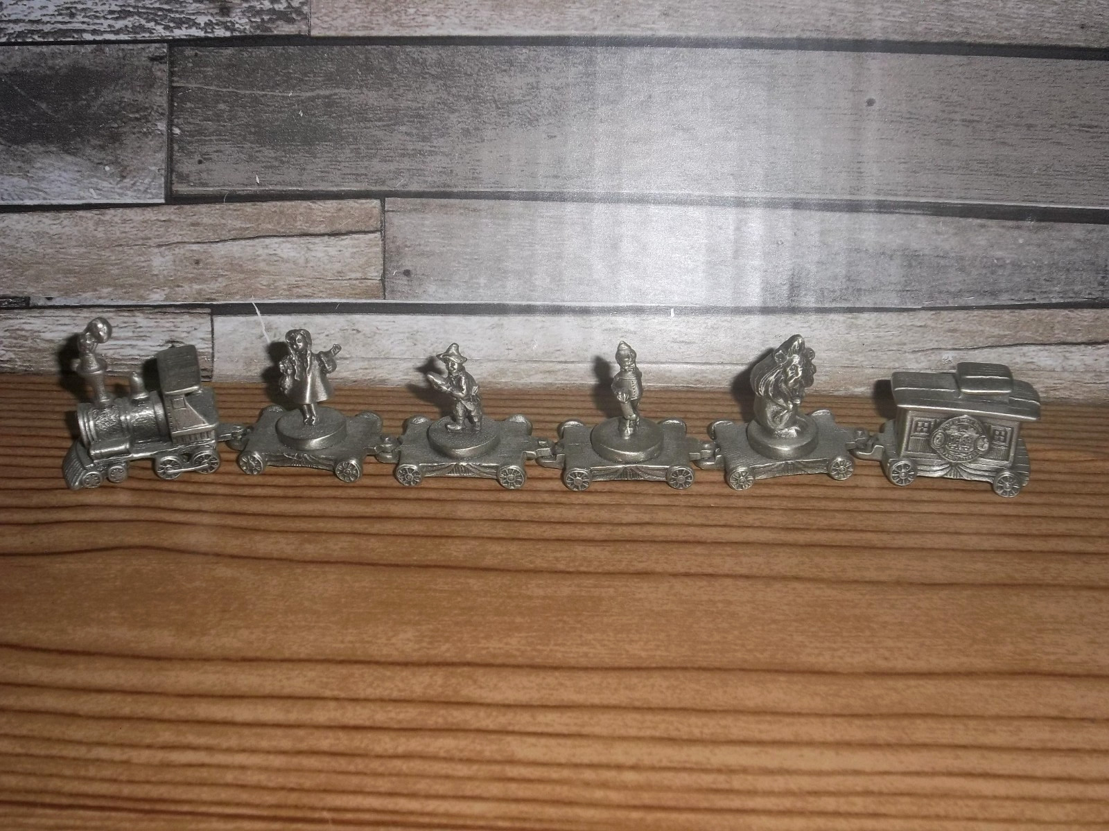 WIZARD OF OZ Pewter 6pc TRAIN SET Dorothy Scarecrow Tin Man Lion – L.F.Baum.F.T.