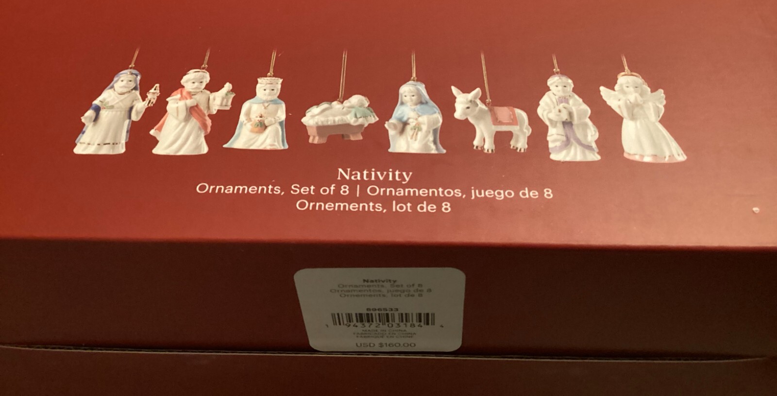 Lenox First Blessing Nativity Ornament Set of 8 Pieces New in Box