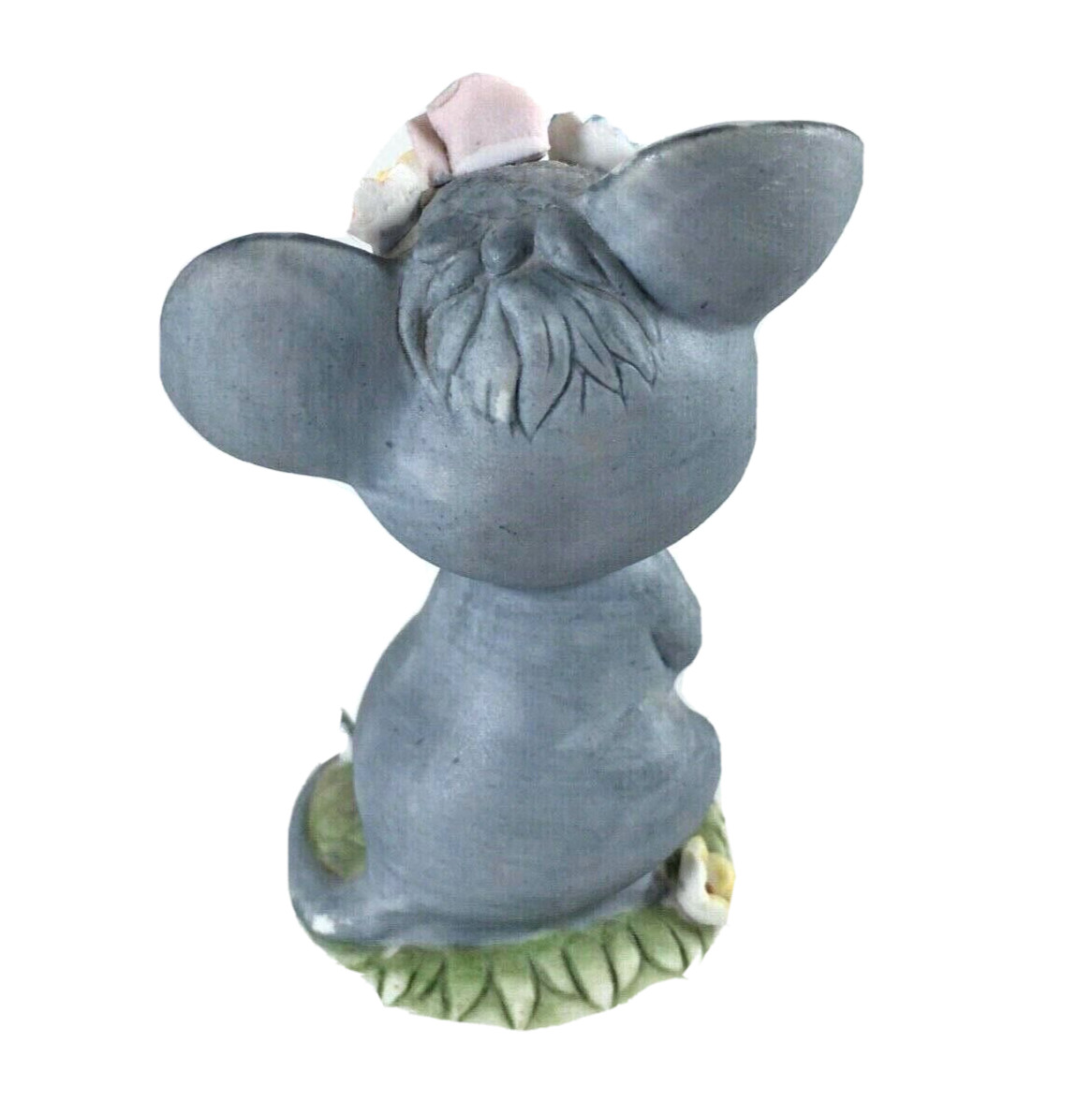 Vintage Ceramic Mouse With Colorful Flowers Figurine Napoware #8616 Very Cute