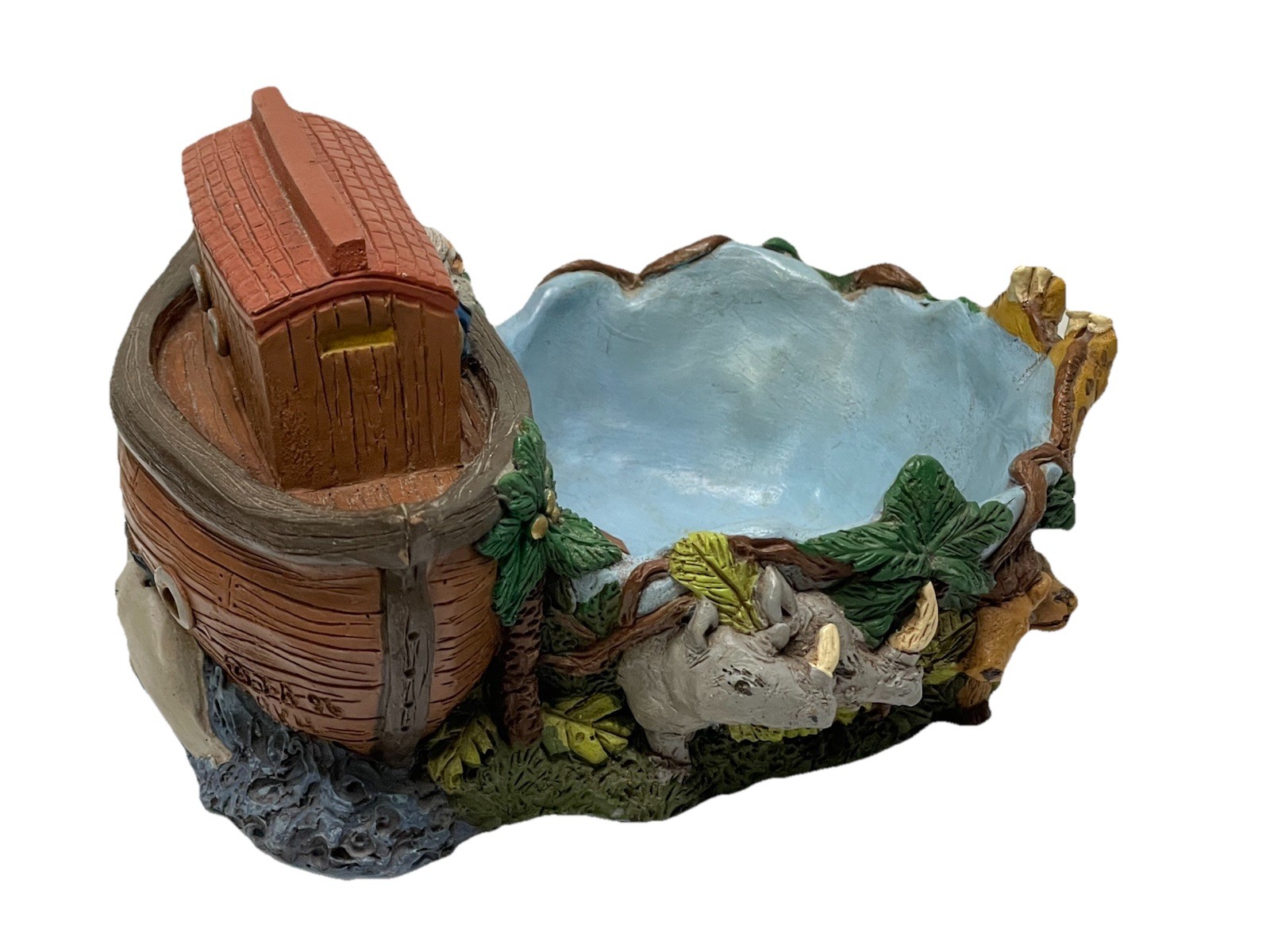 Vtg NOAH’S ARK Table Decoration Candy Dish Figure Christian Decor RARE Detailed