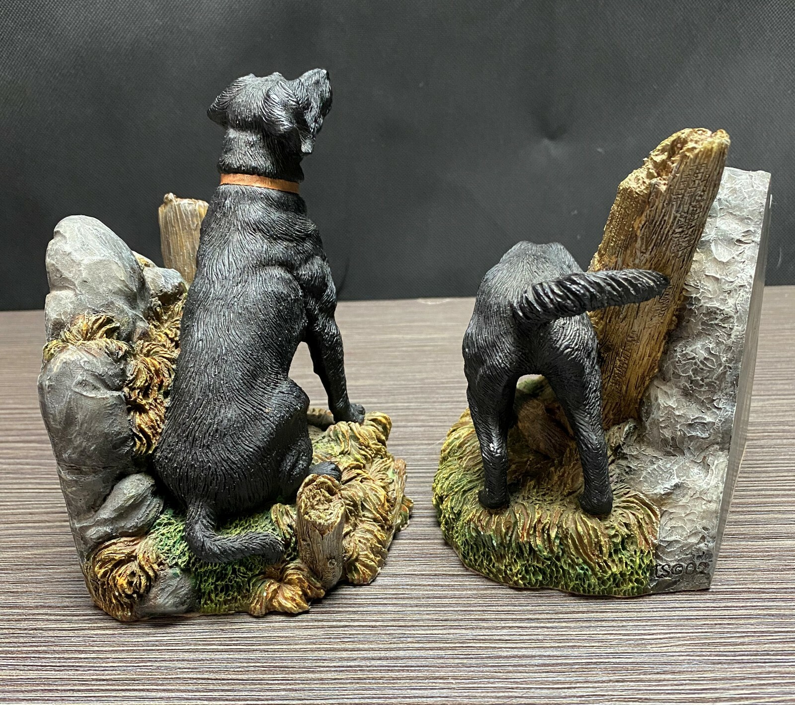 Living Stone Inc Heavy 4 lb. 10.4 oz. Bookends Black Labrador Dog Set From 2001