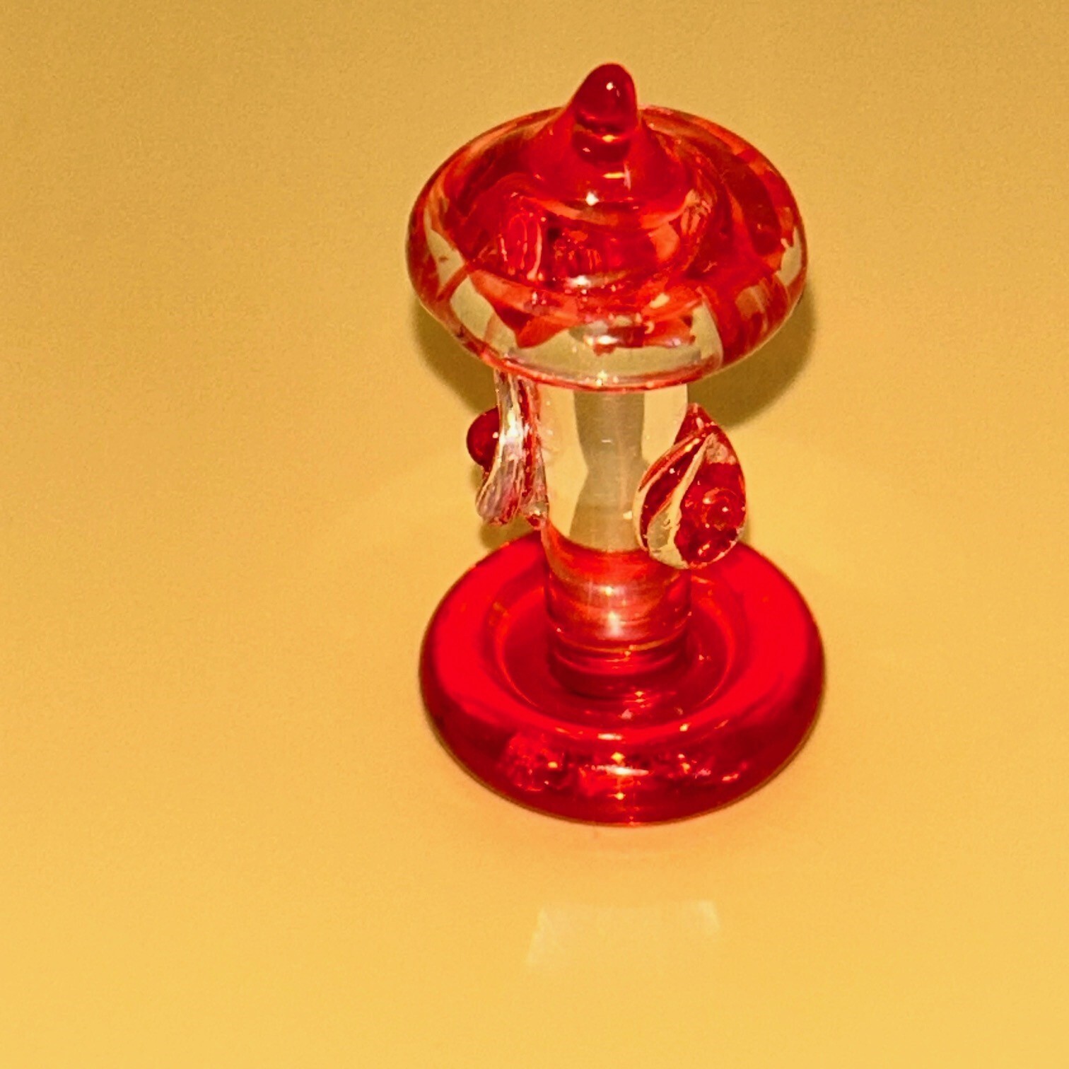 Hand Blown Spun Glass Fire Hydrant 1.75 in tall