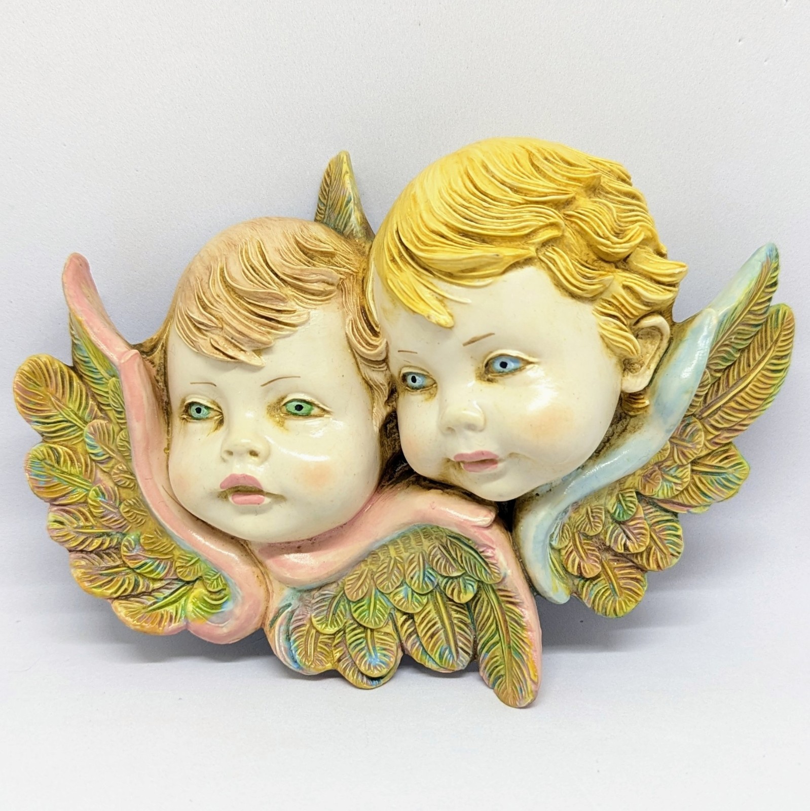 Vintage Fontanini Cherub Putti Angel Faces Heads Depose Italy Gallery Wall Small