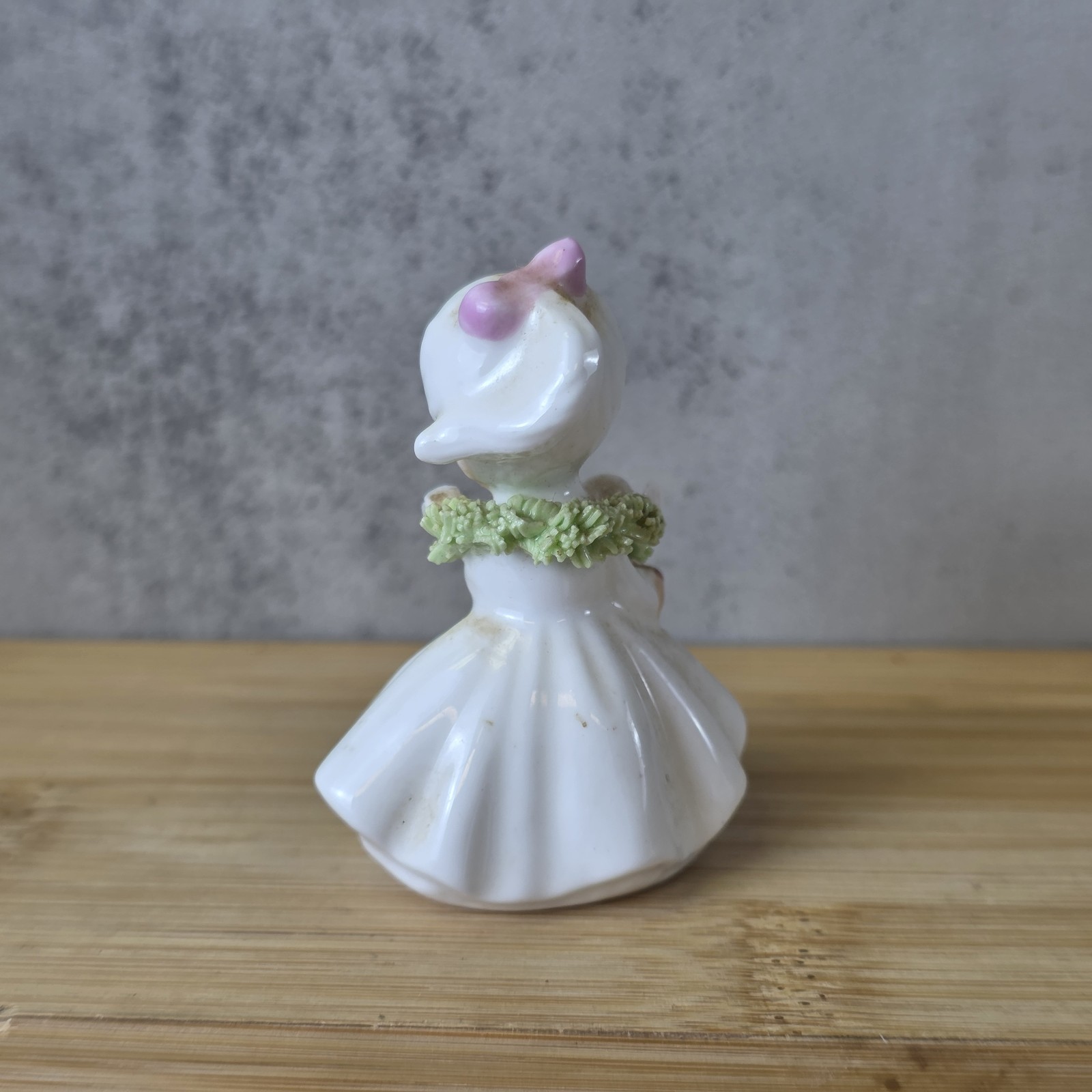 Vintage Napcoware Bone China Miniature June Flower Girl Spaghetti Trim 2”