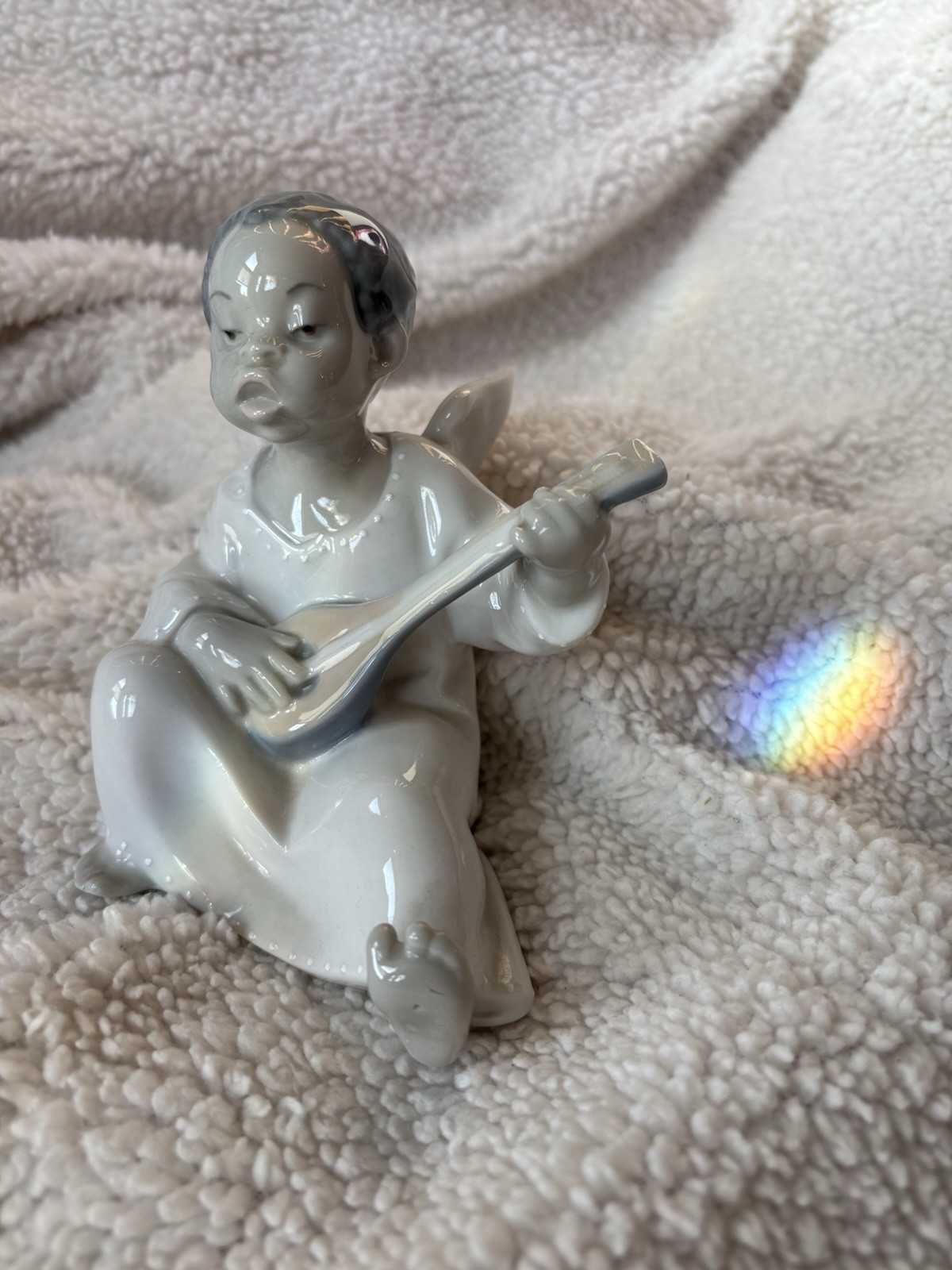 VINTAGE 1971-1974 Llardo Figurine Angel with Lute 01004537 *FREE SHIPPING*